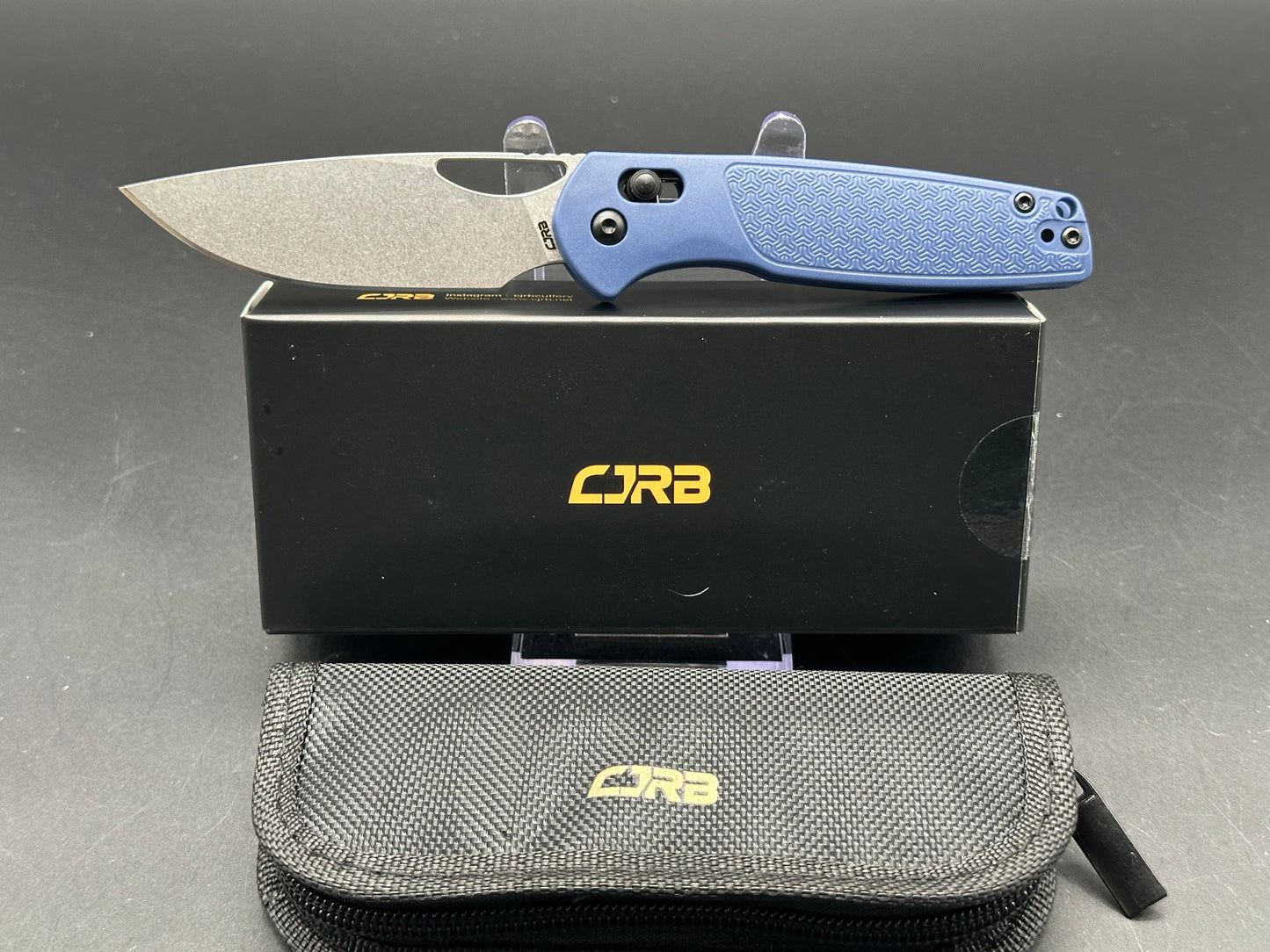 CJRB ACACIA FOLDING KNIFE BLUE FRN HANDLE AR-RPM9 PLAIN EDGE