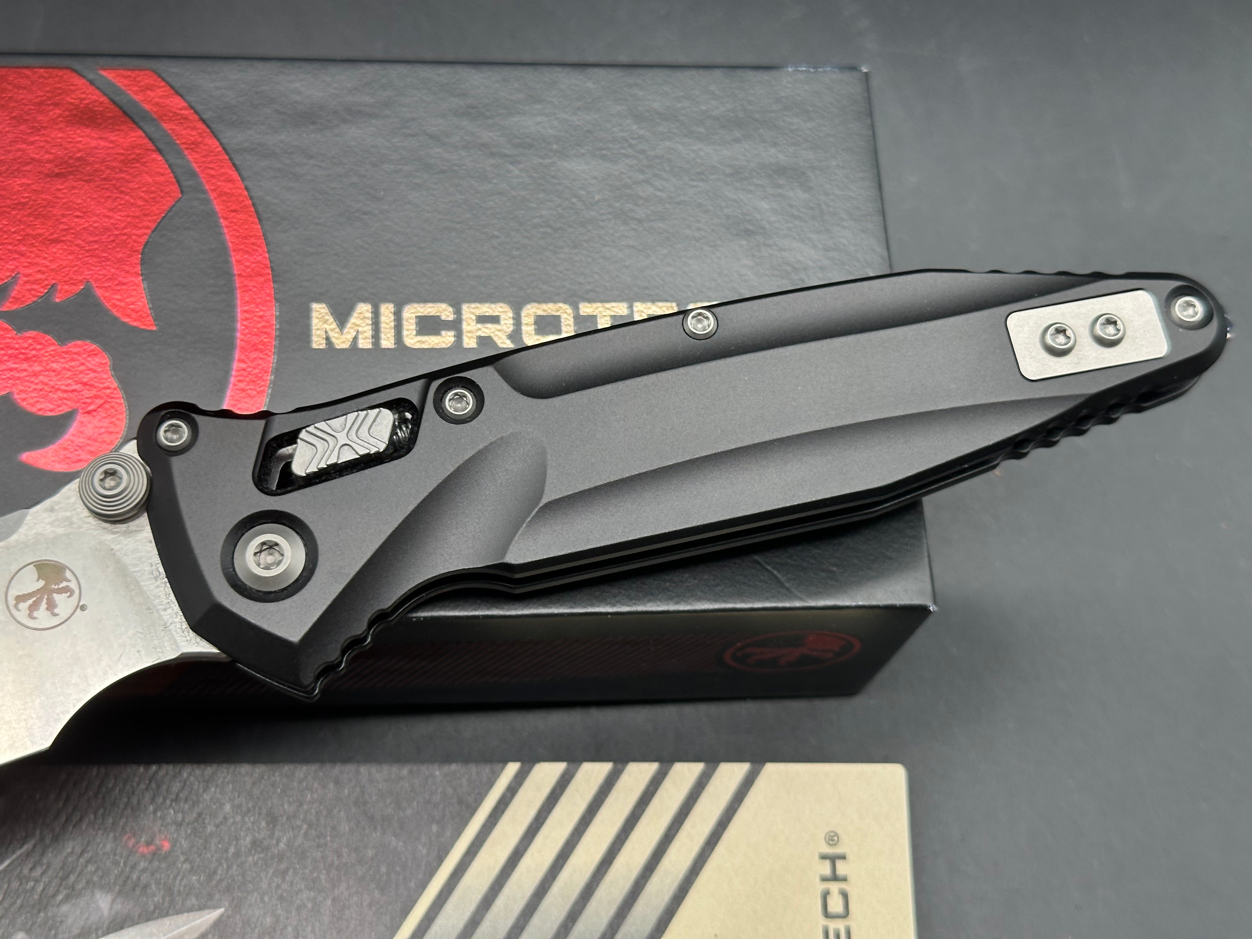 Microtech Socom Delta RAM-LOK S/E Stonewash standard with black Aluminum  handle