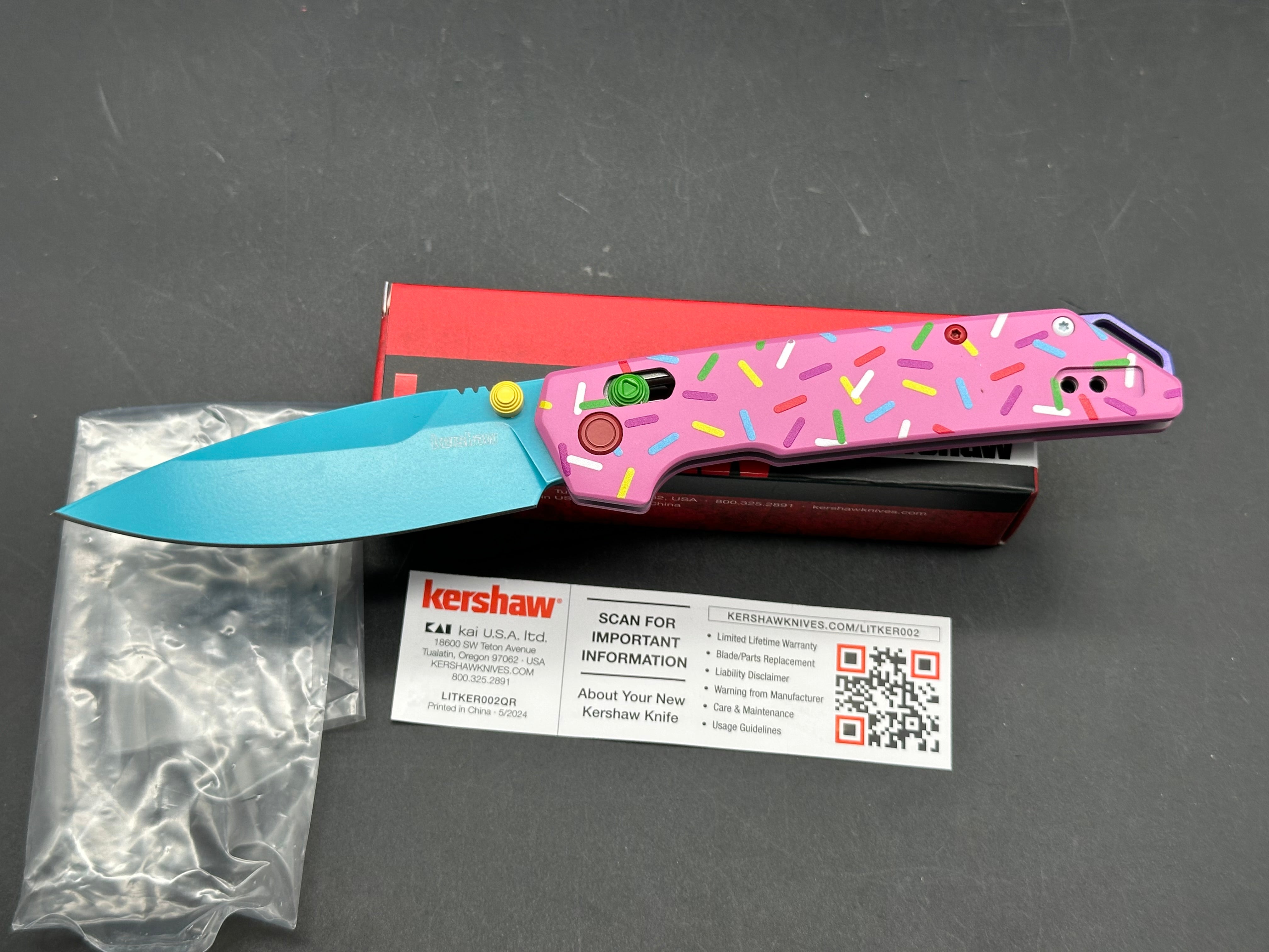 Kershaw Iridium DuraLock Knife Dessert Warrior (3.5" Blue) Donut