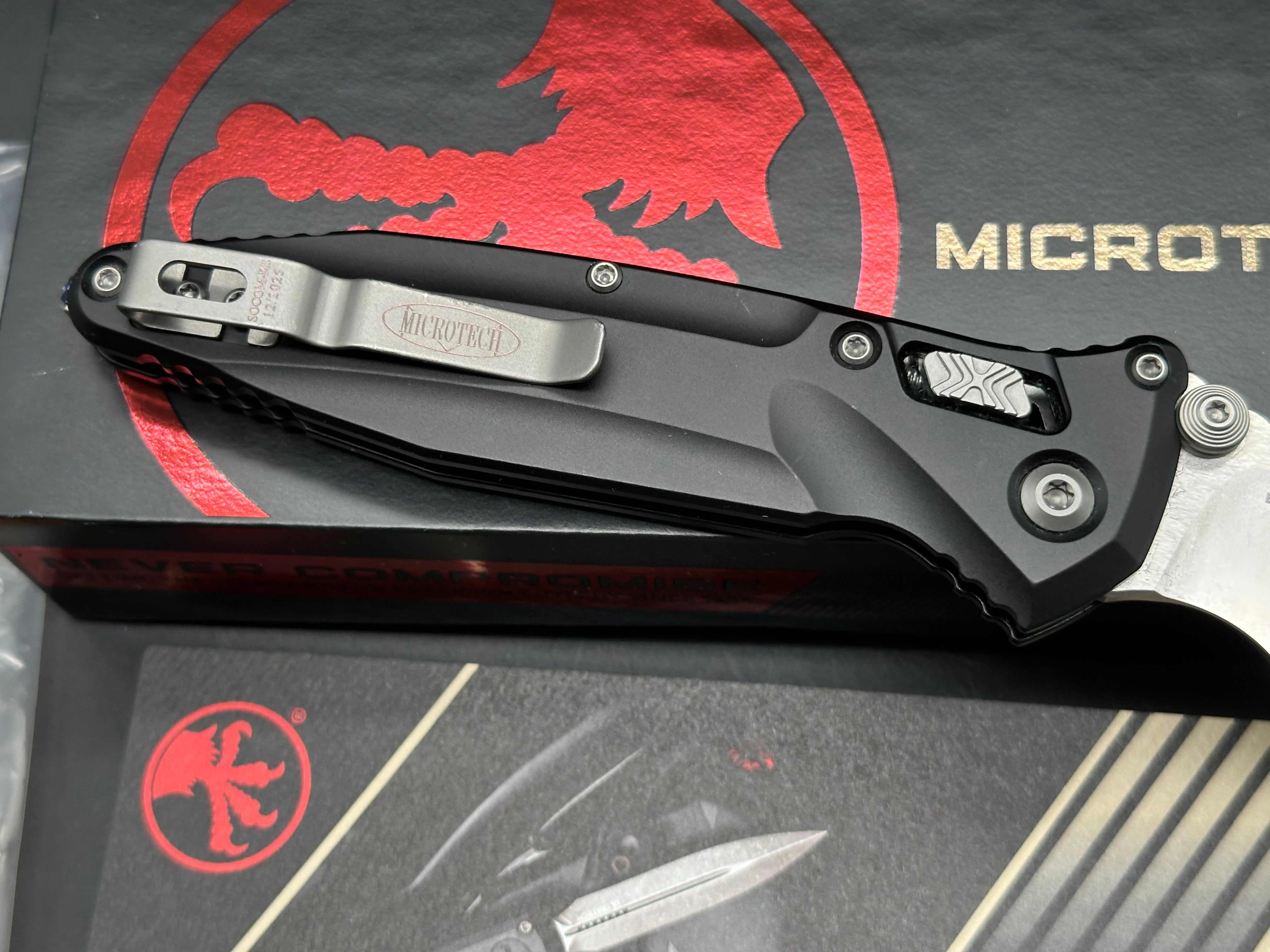 Microtech Socom Delta RAM-LOK S/E Stonewash standard with black Aluminum  handle