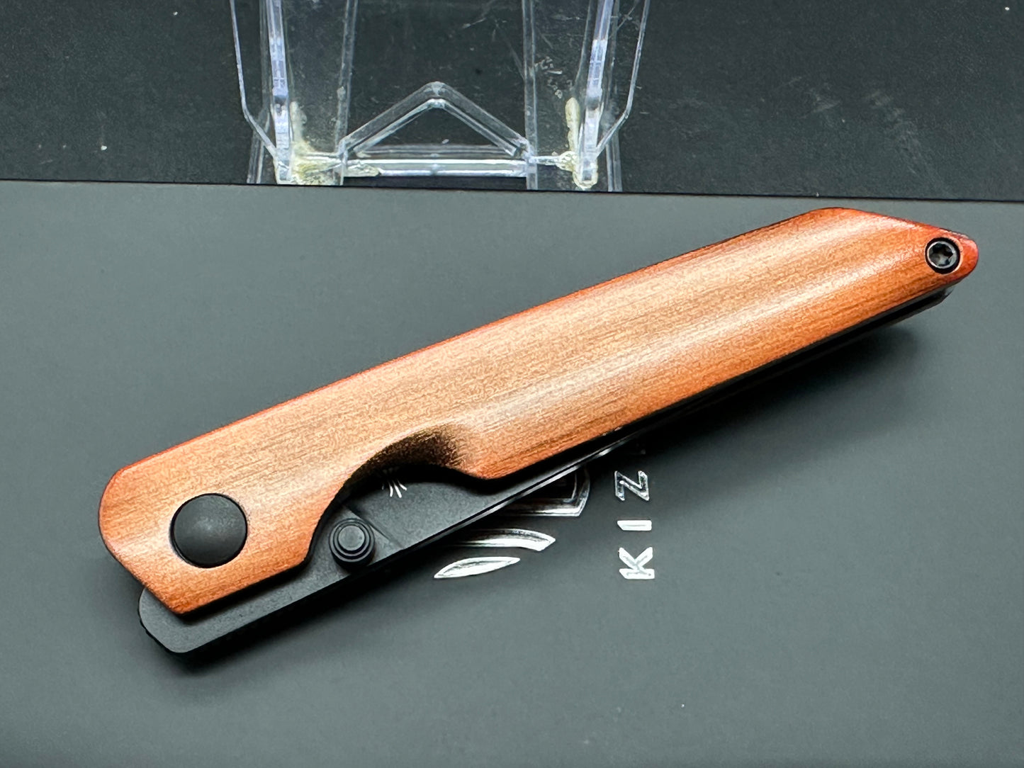 KIZER SHOT FOLDING KNIFE COPPER ALUMINUM HANDLE 154CM PLAIN EDGE