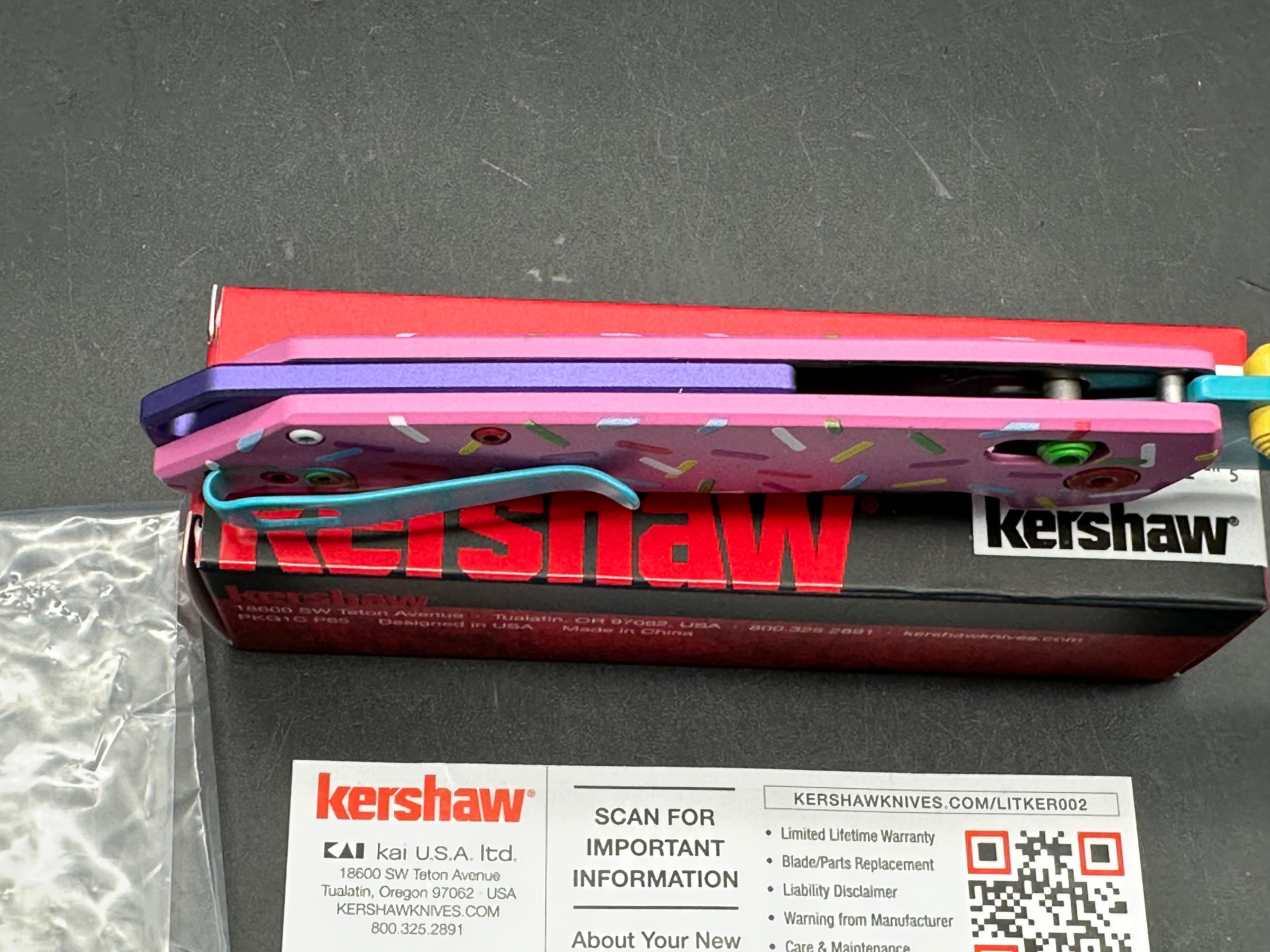 Kershaw Iridium DuraLock Knife Dessert Warrior (3.5" Blue) Donut