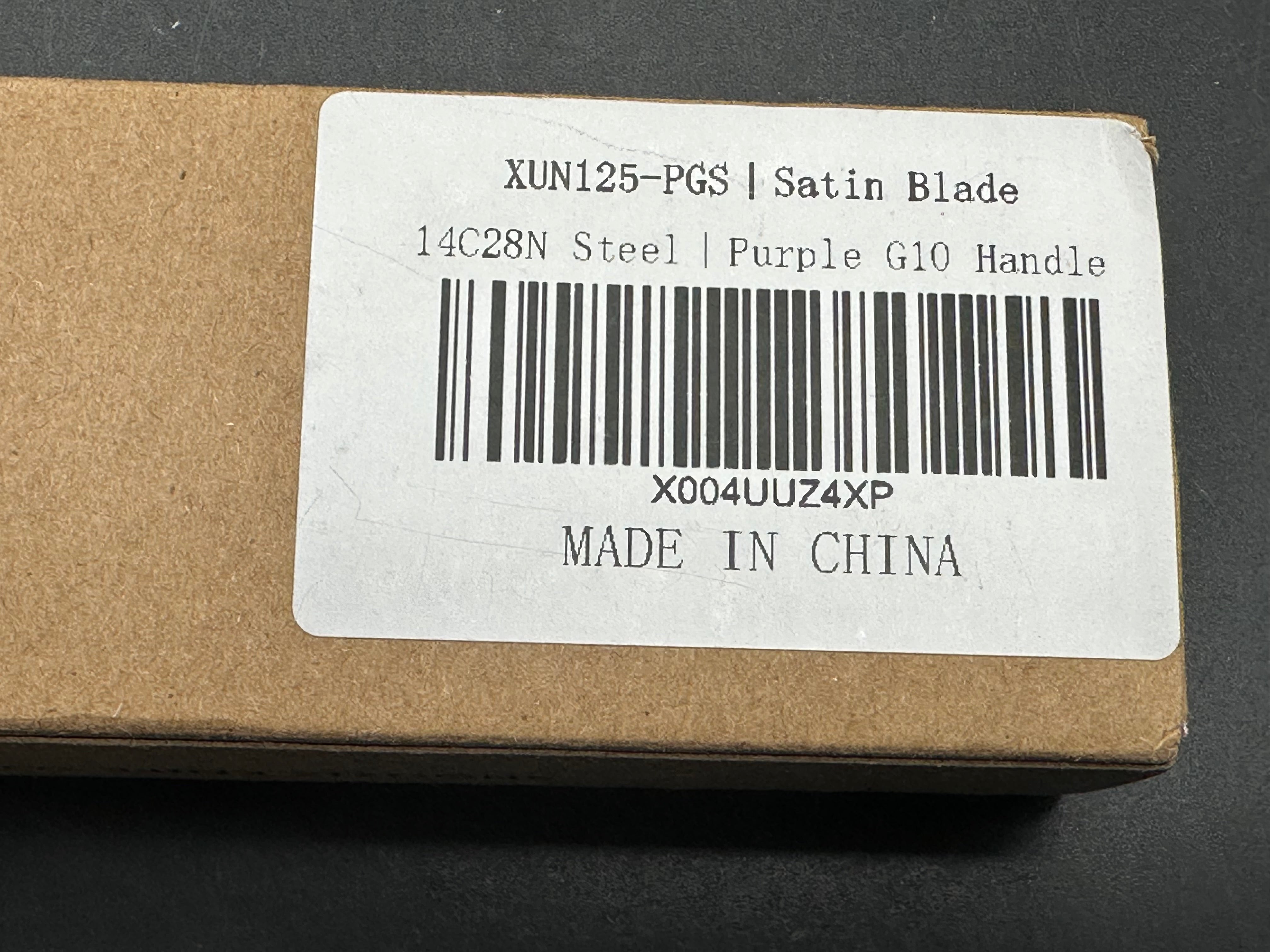 Shooziz XUN 125 folder purple G10 14C28N blade
