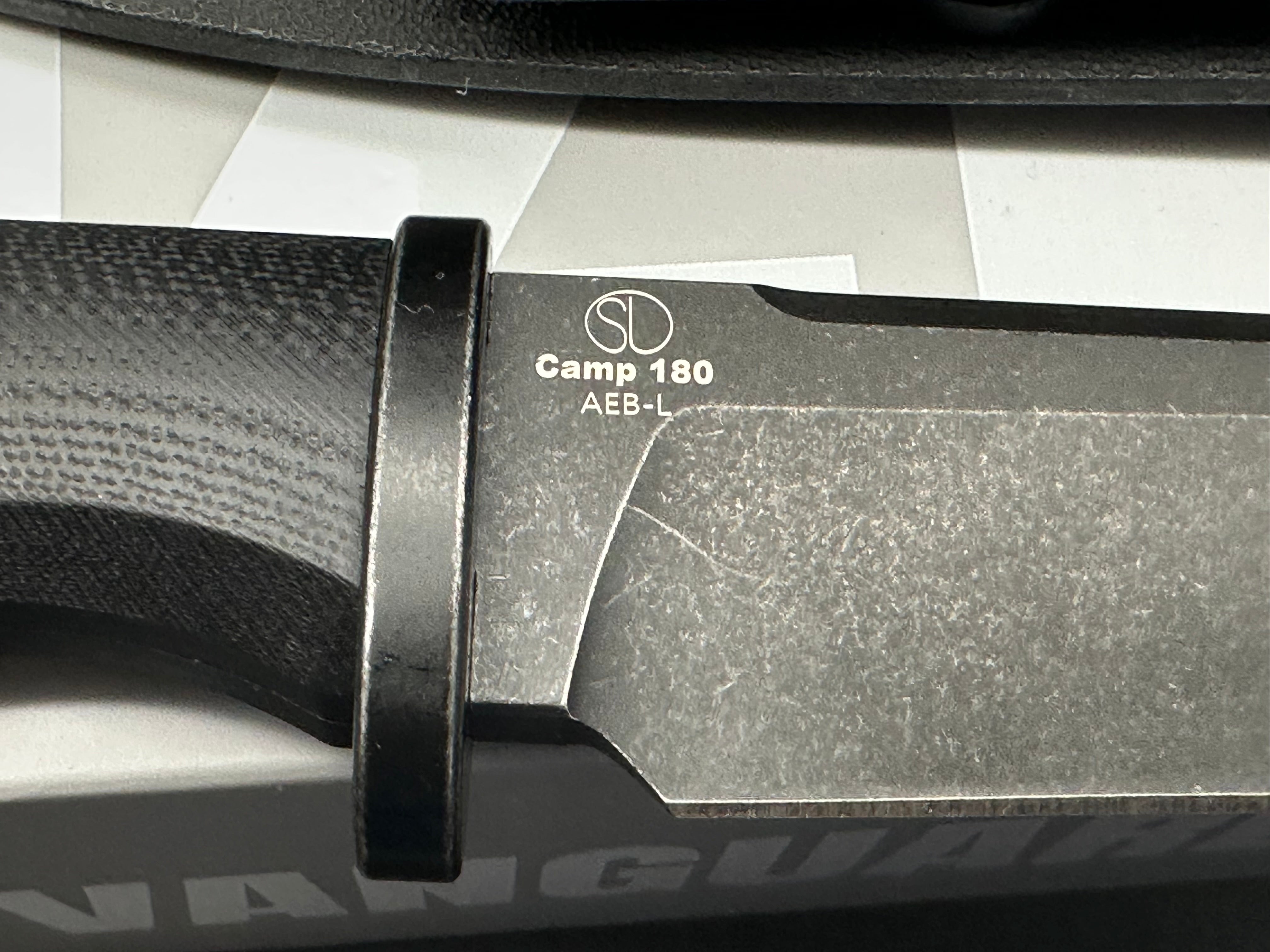 KIZER CAMP 180 BLACK G10 HANDLE AEB-L DROP POINT PLAIN EDGE BLACK STONEWASH FINISH