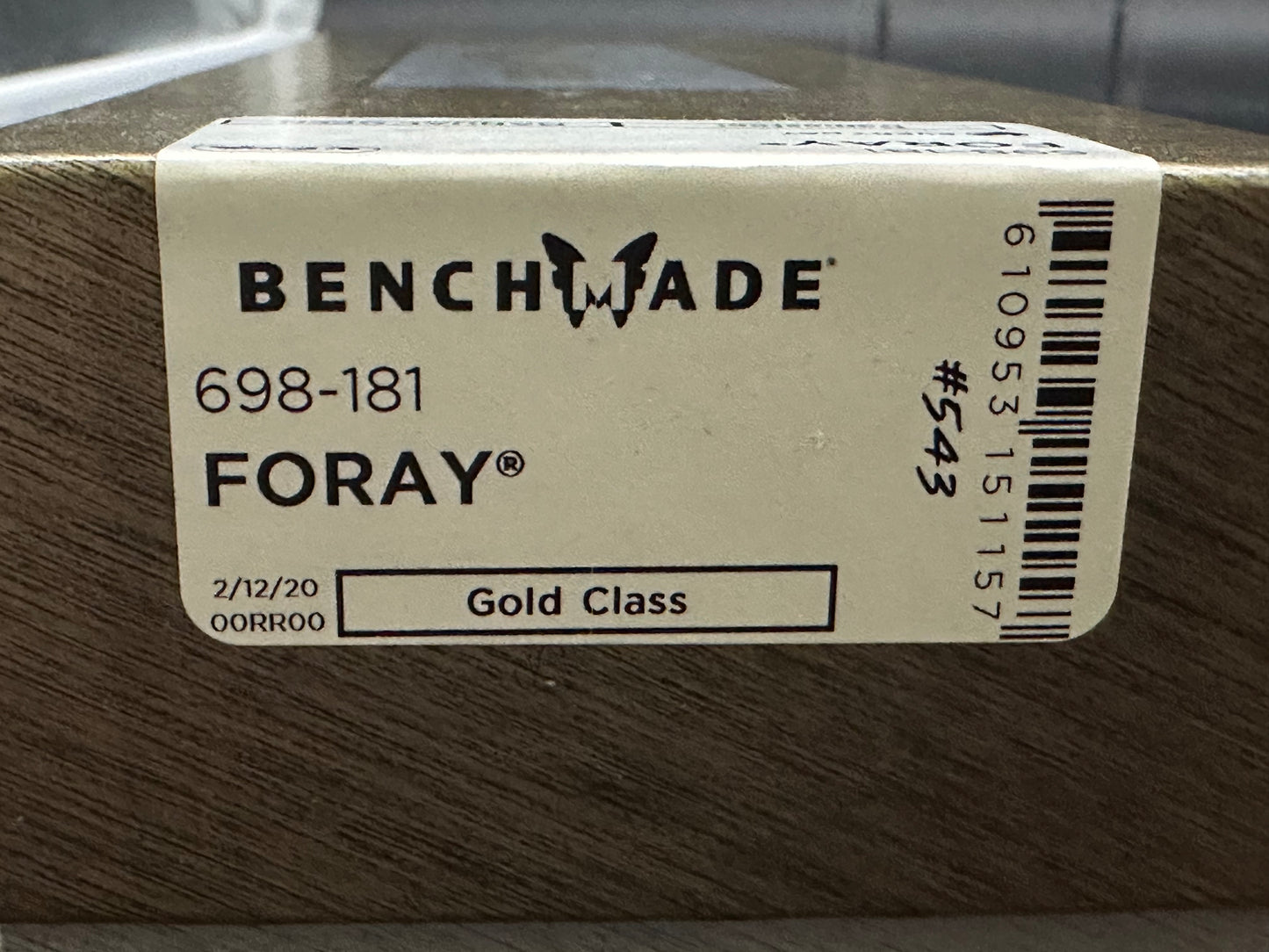 Benchmade Foray Gold Class