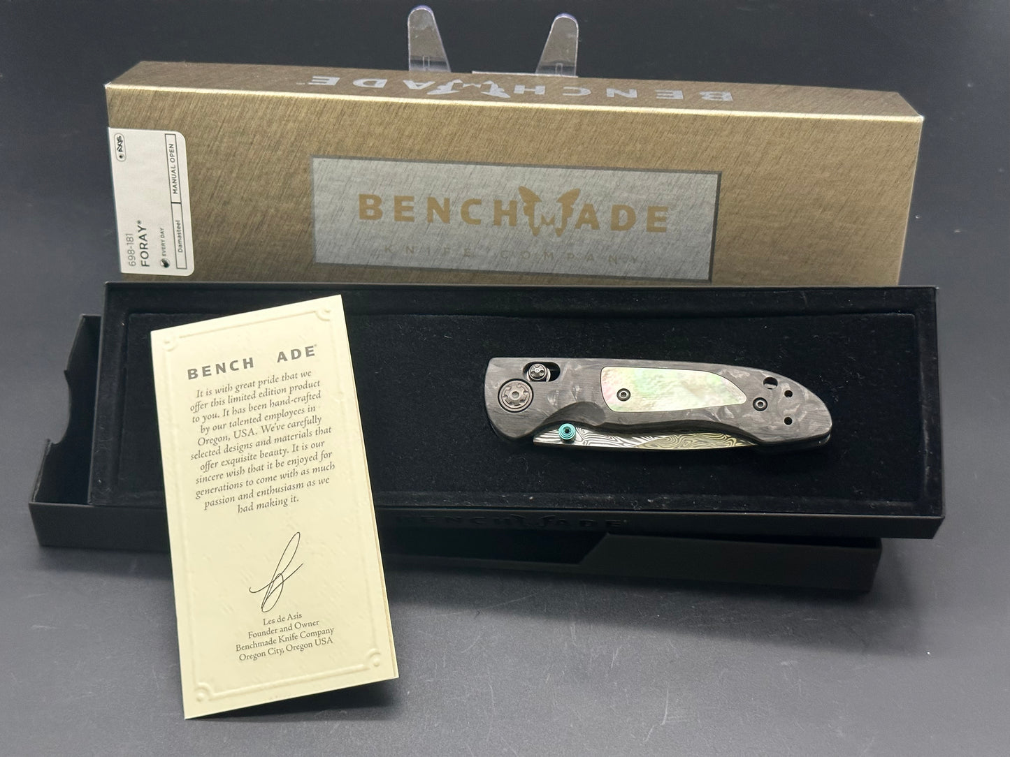 Benchmade Foray Gold Class