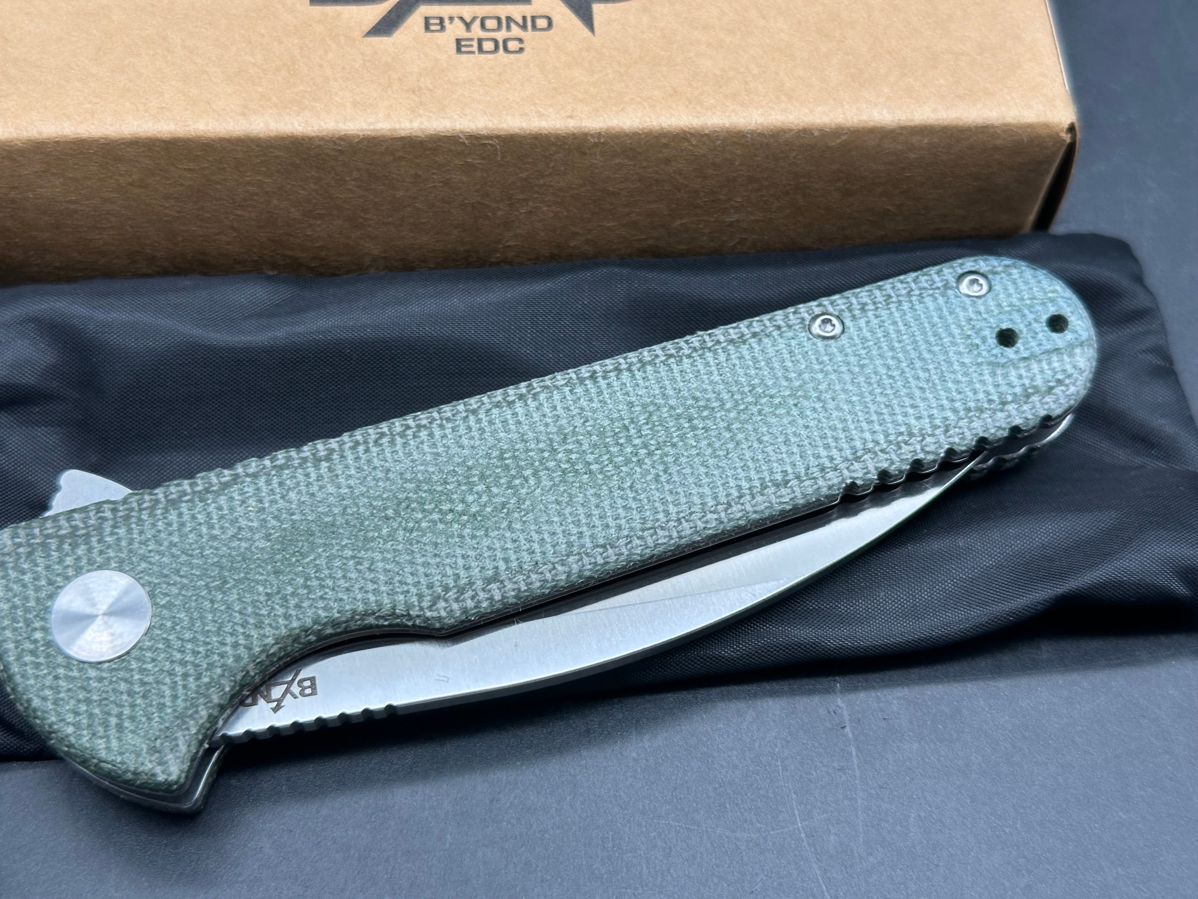 Beyond EDC - Slim 14C28N Green Micarta