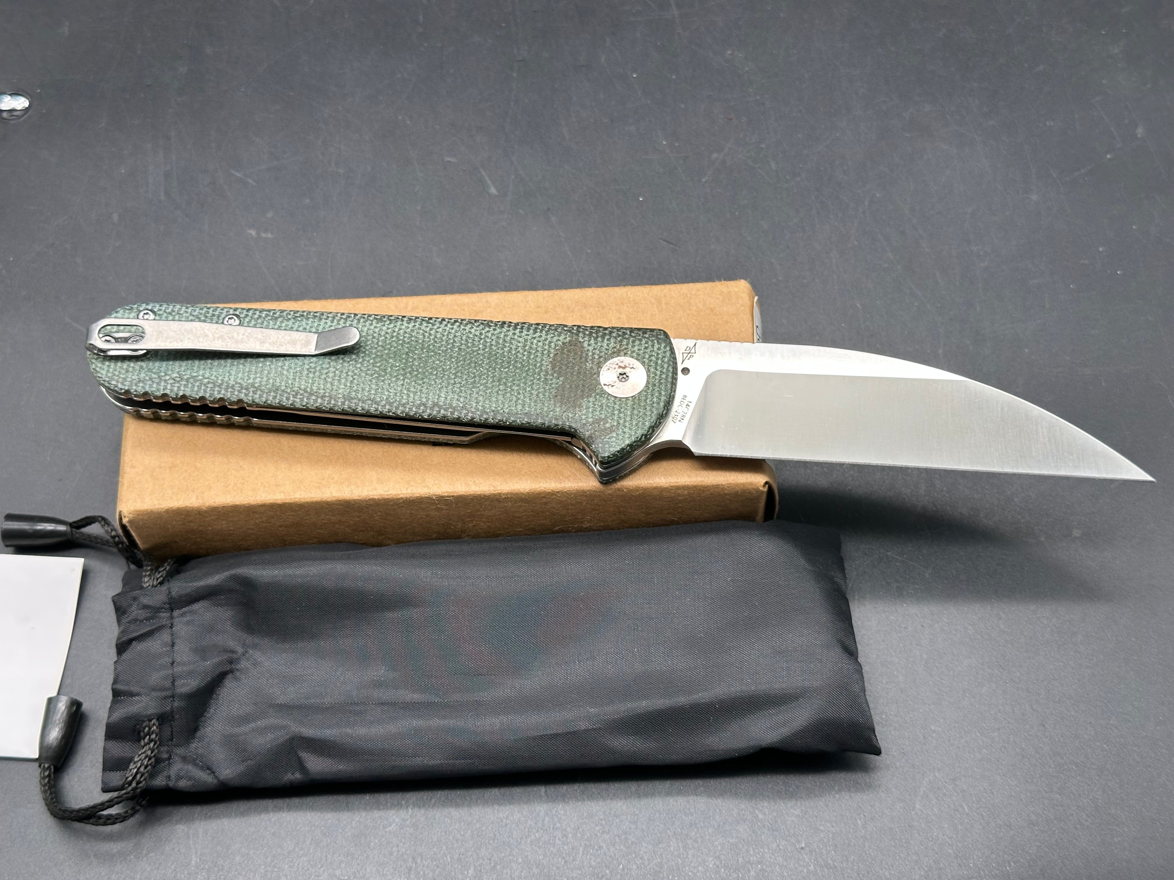 Beyond EDC - Slim 14C28N Green Micarta