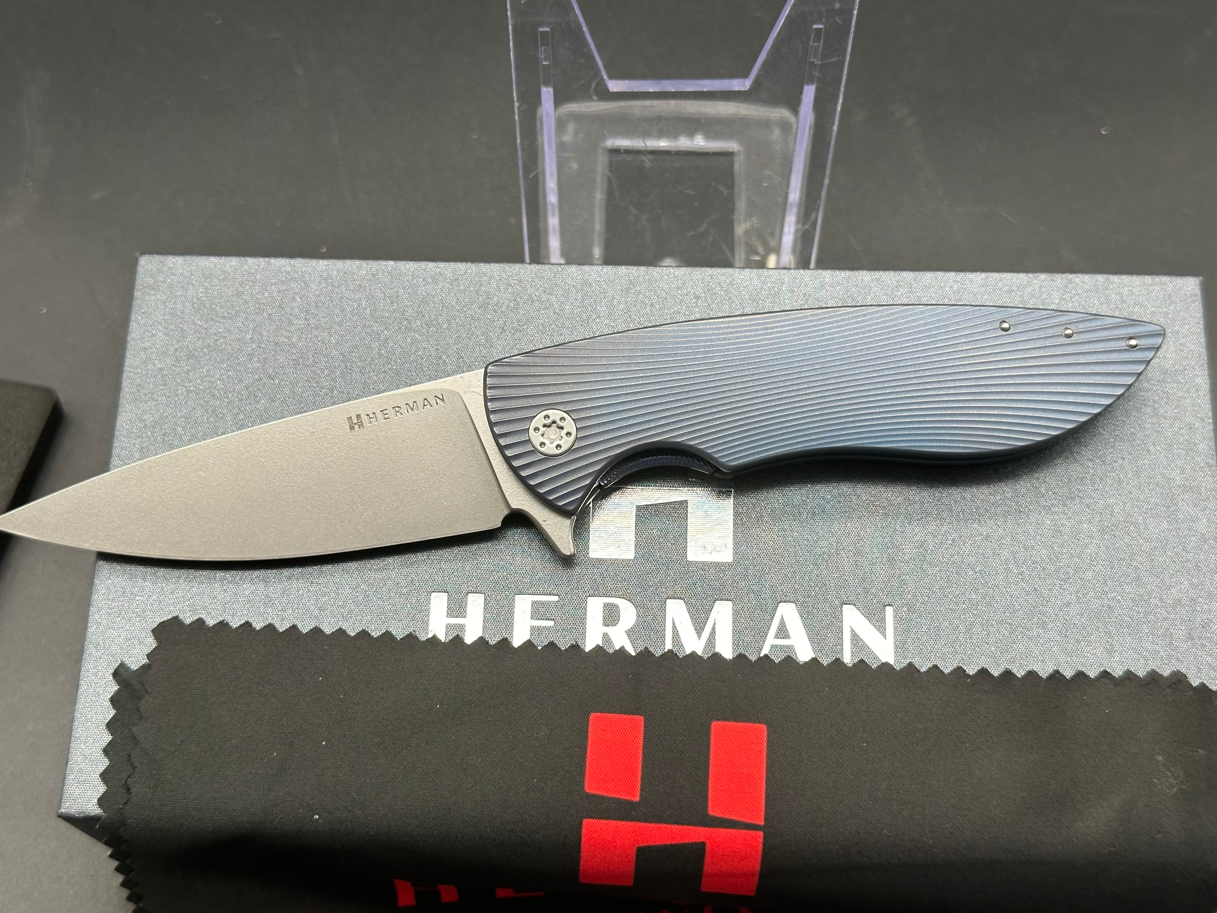 Herman Sting Blue titanium handle w/RWL34 blade