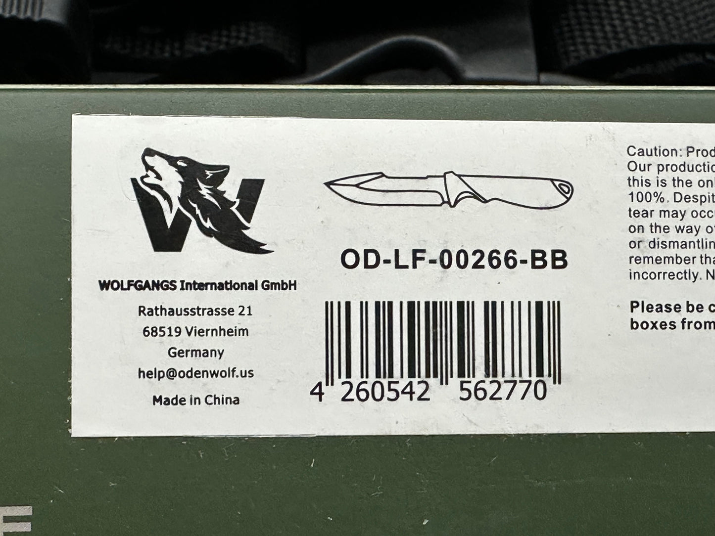 Odenwolf W3 fixed blade D2 blade