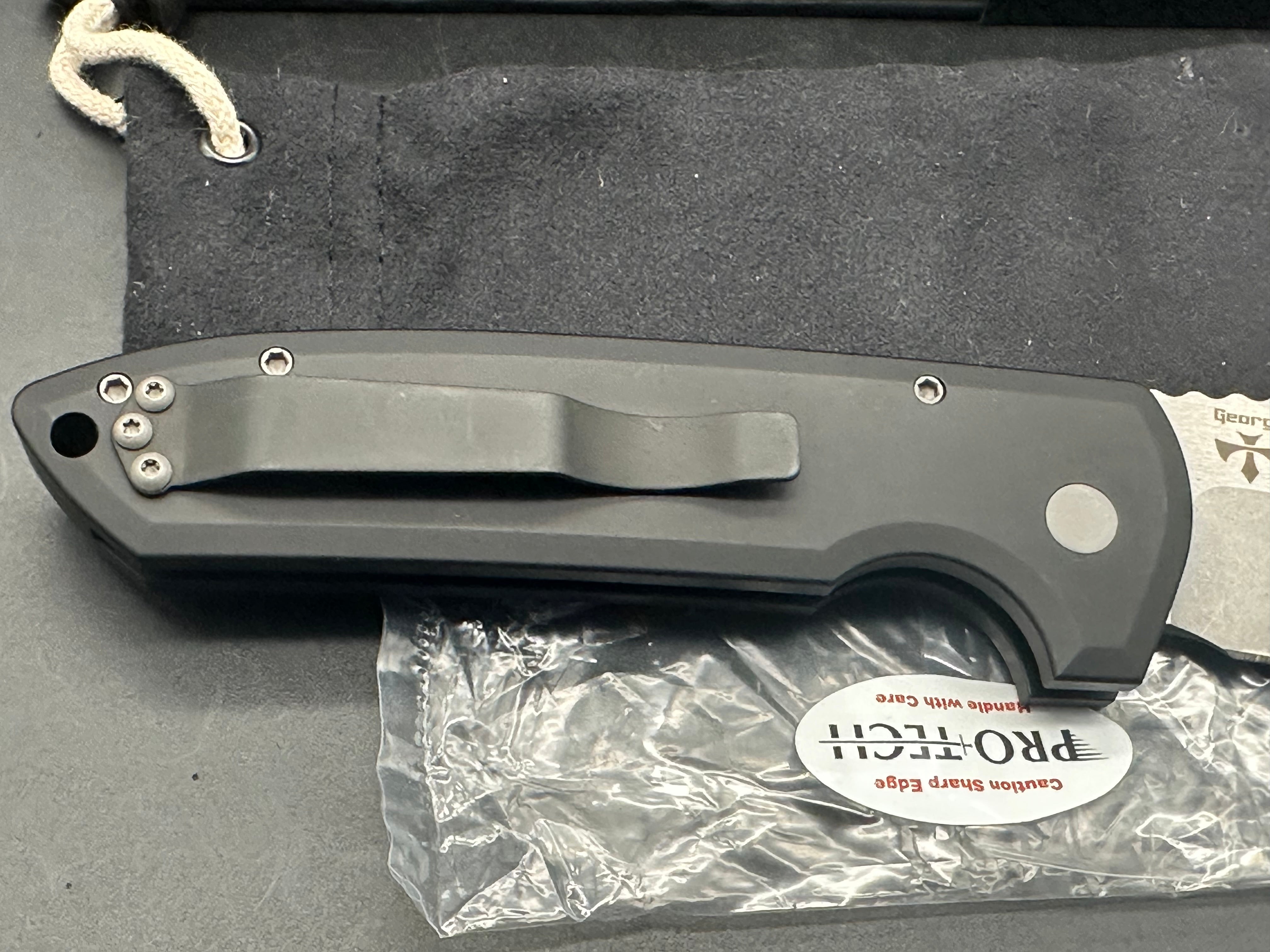 Protech RockEye black aluminum handle w/S35VN stonewashed blade
