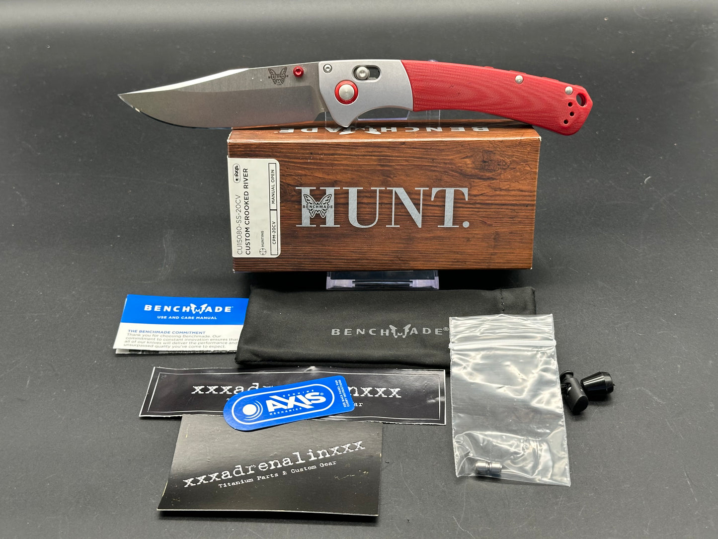 Benchmade Crooked River custom order red G10 & 20CV