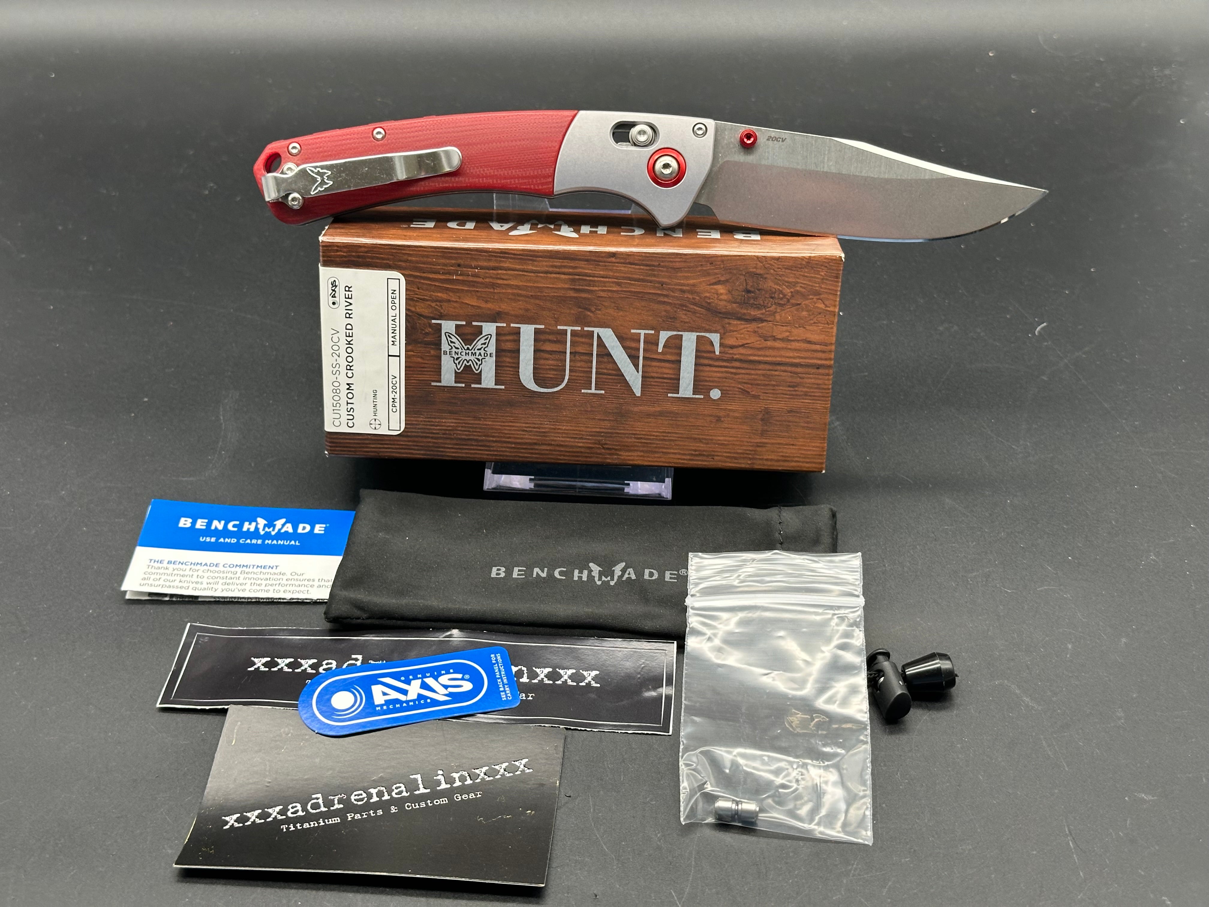 Benchmade Crooked River custom order red G10 & 20CV