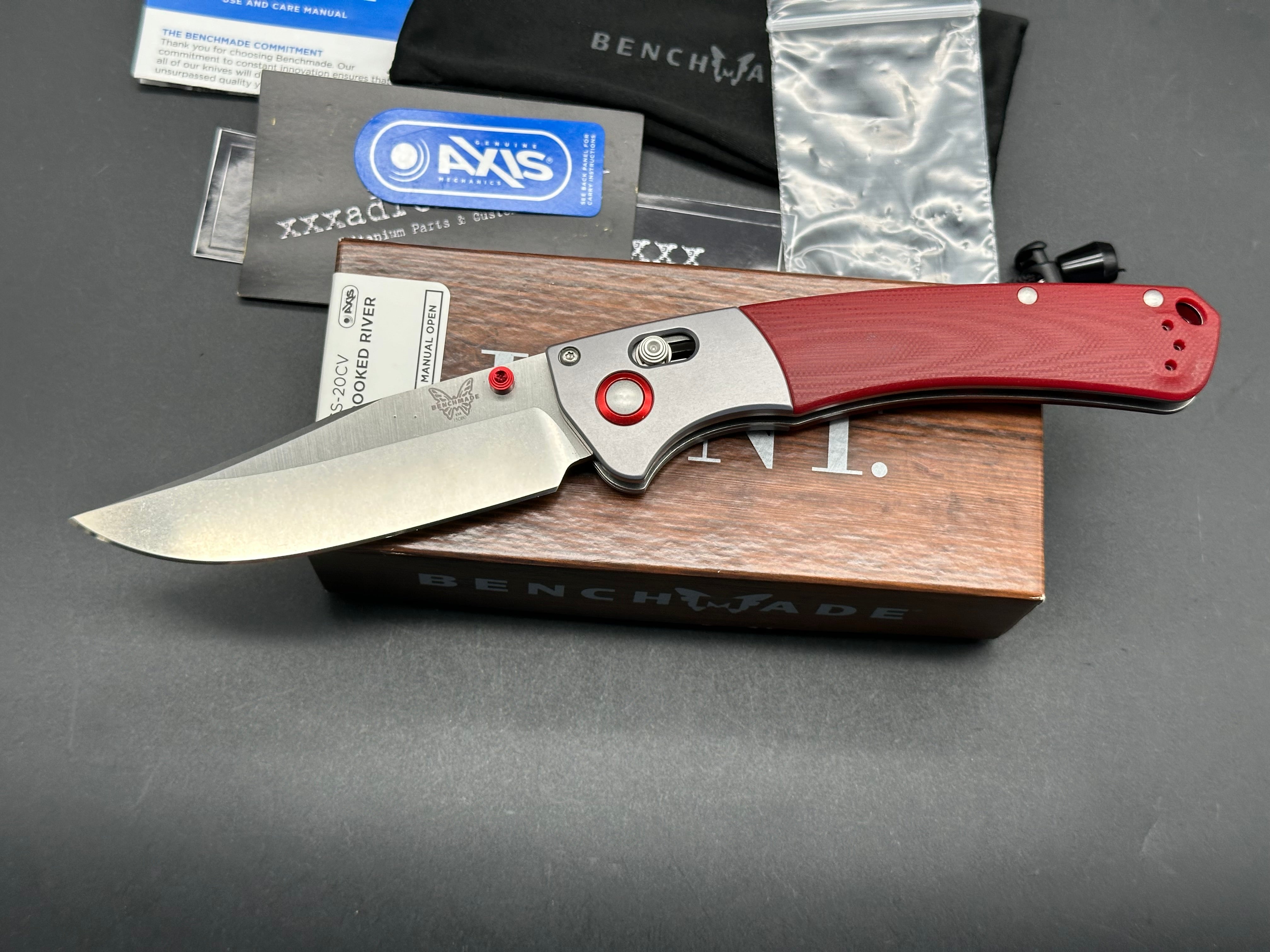 Benchmade Crooked River custom order red G10 & 20CV