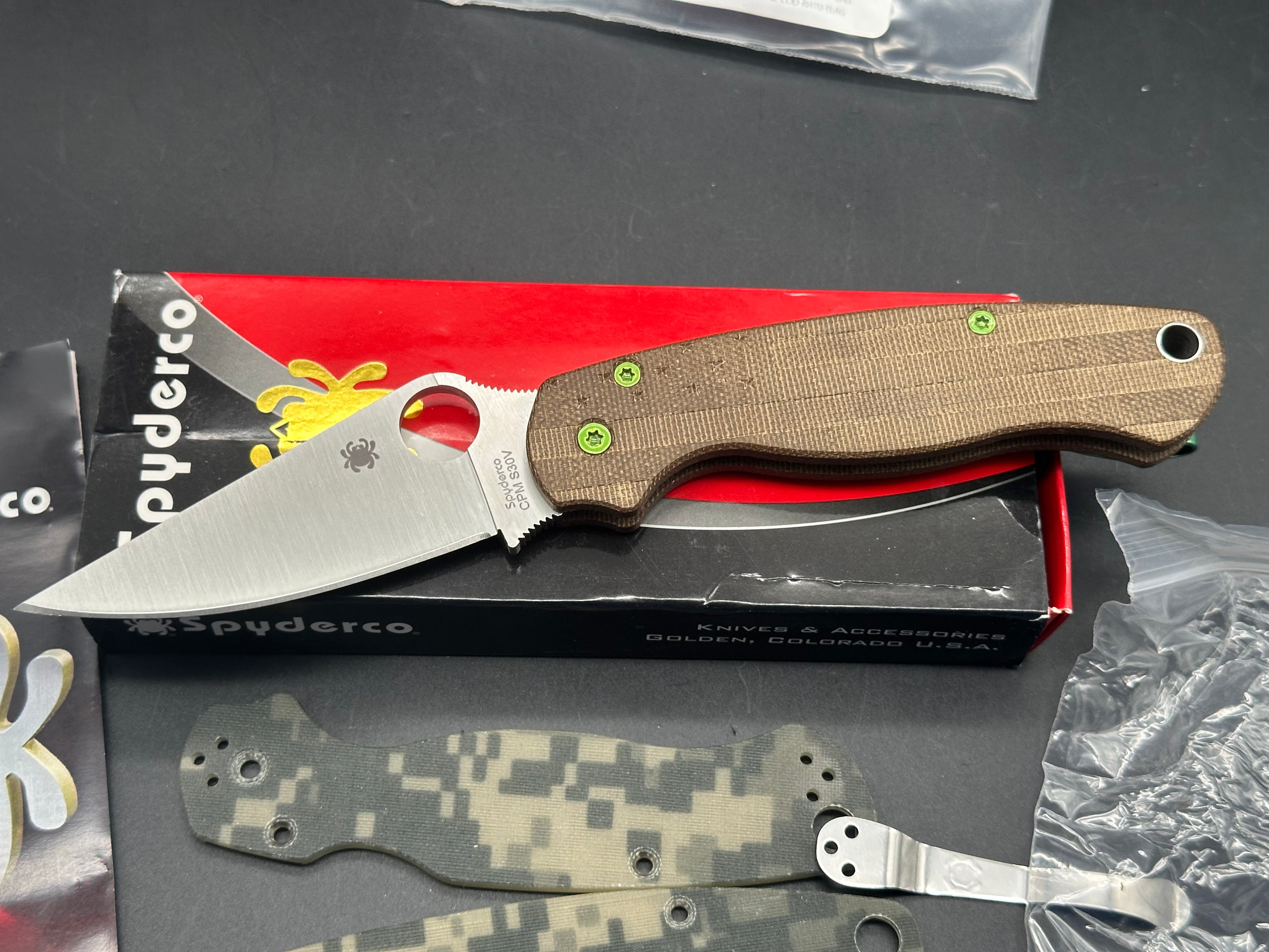 Spyderco Paramilitary 2 W/Micarta Scales S30V blade
