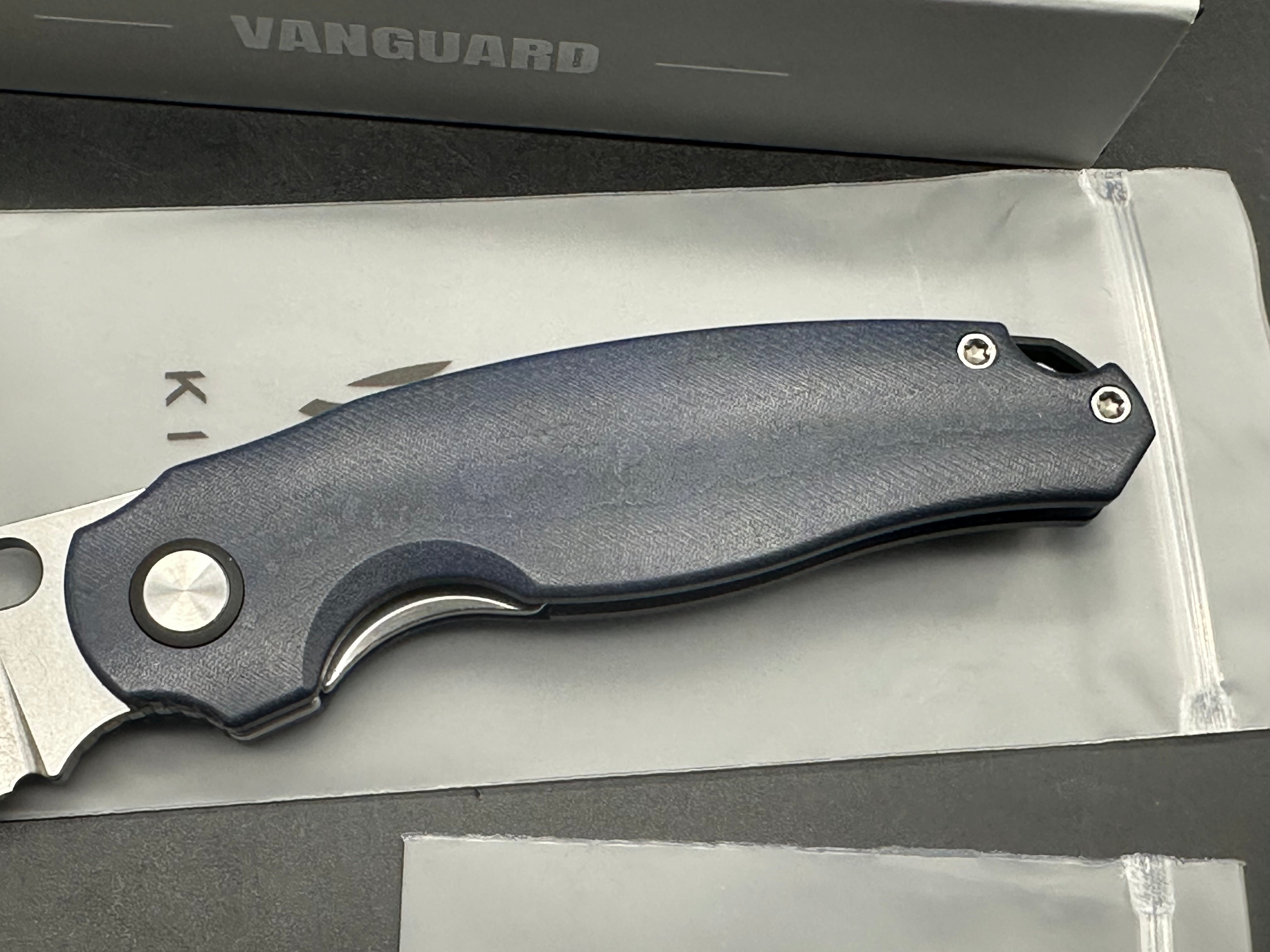 KIZER SEAGULL BLUE CANYON RICHLITE HANDLE 14C28N DROP POINT STONEWASH FINISH