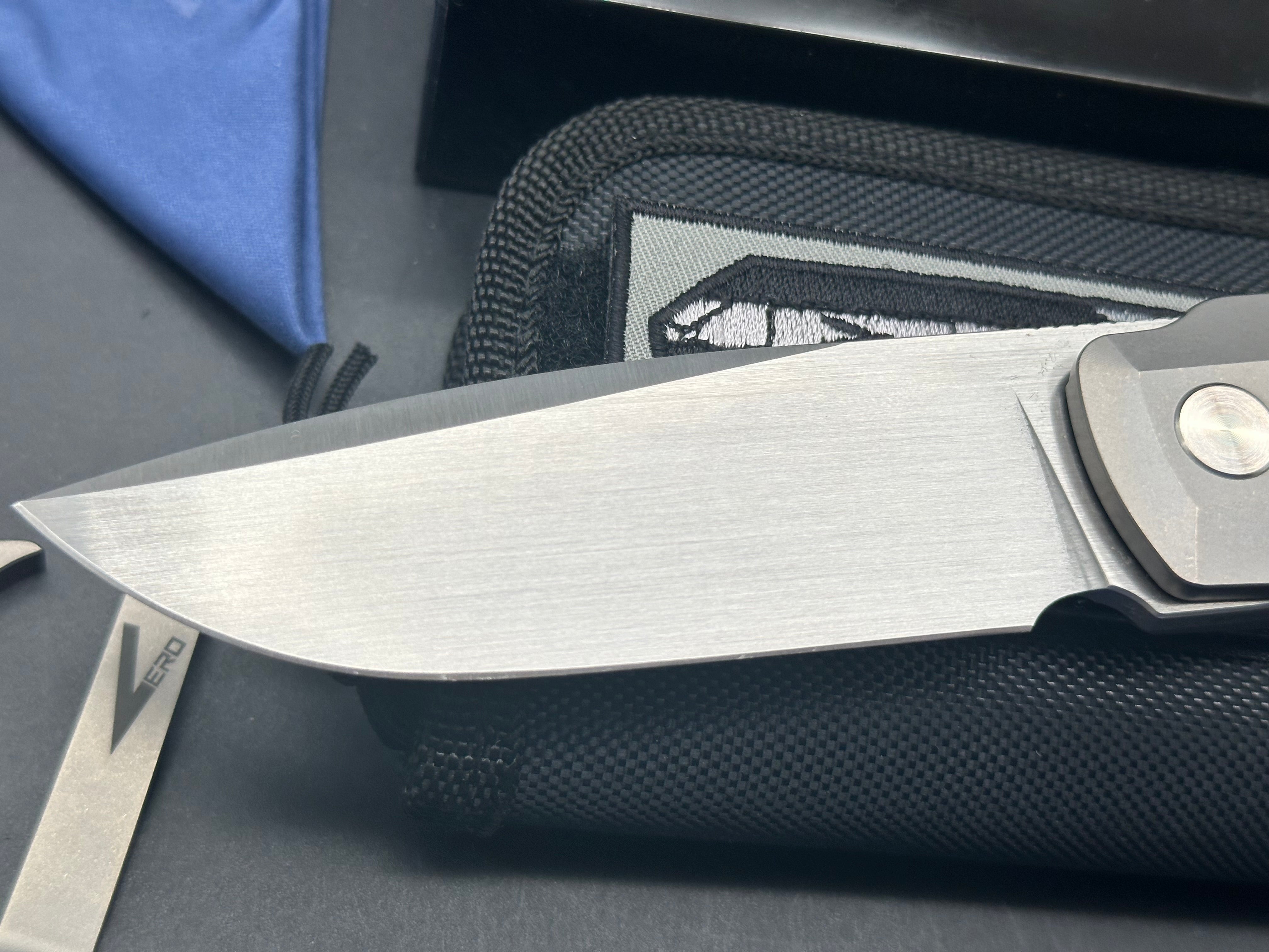 Vero Engineering #1166 Synapse XL Micarta/titanium timascus clip and spacer