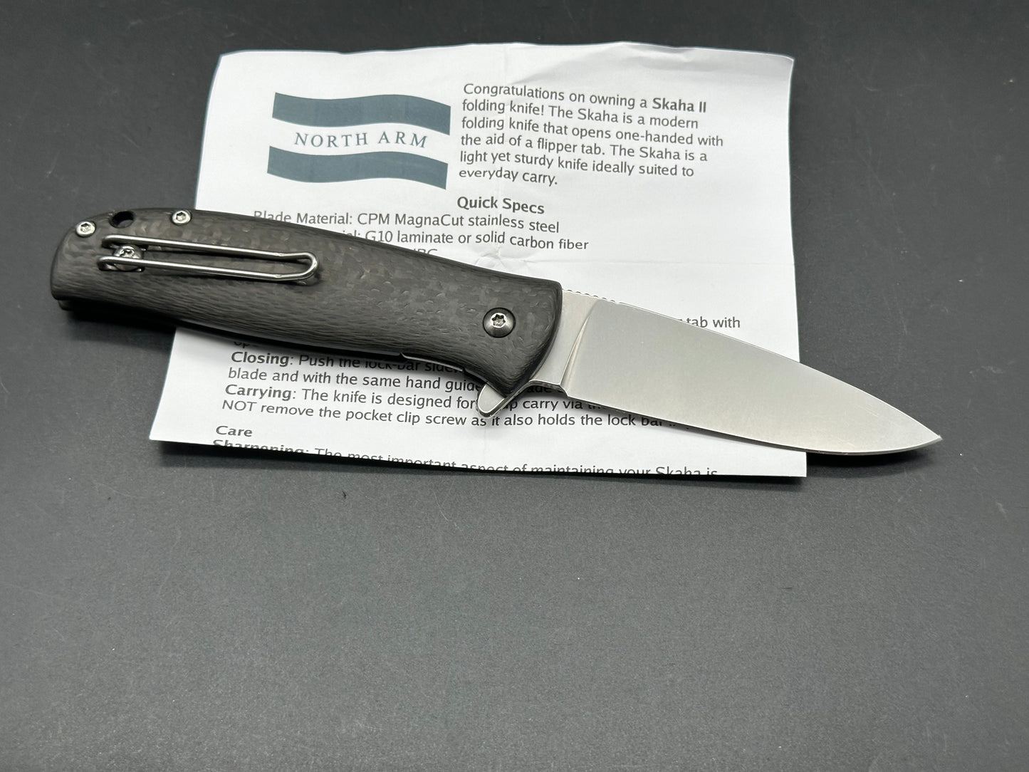 North Arm Skaha 2, 3.34" MagnaCut Blade with Carbon Fiber Handle