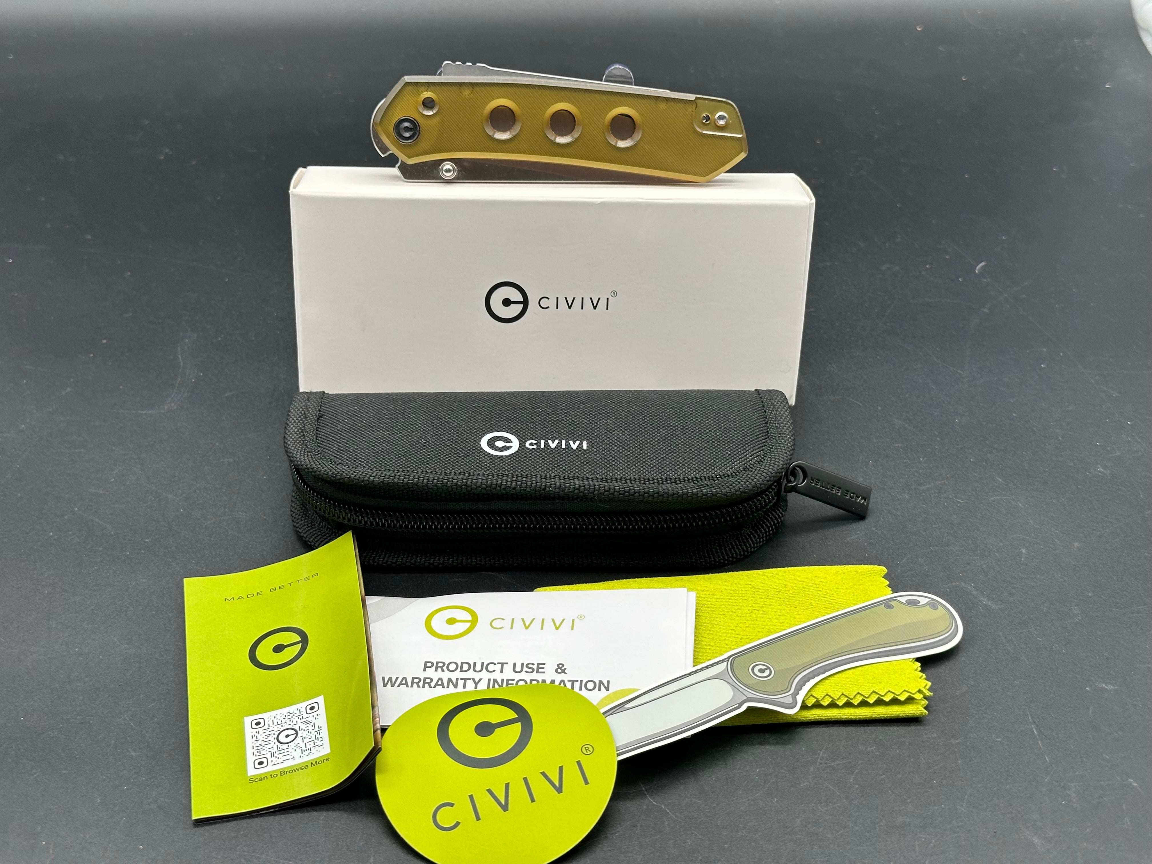 CIVIVI VISION FG POLISHED ULTEM HANDLE NITRO-V REVERSE TANTO