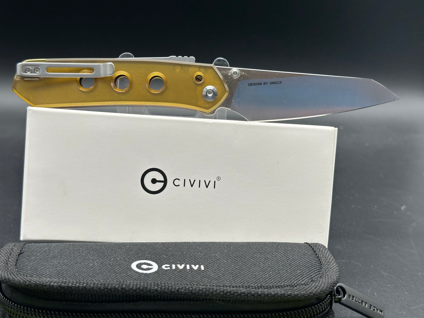 CIVIVI VISION FG POLISHED ULTEM HANDLE NITRO-V REVERSE TANTO