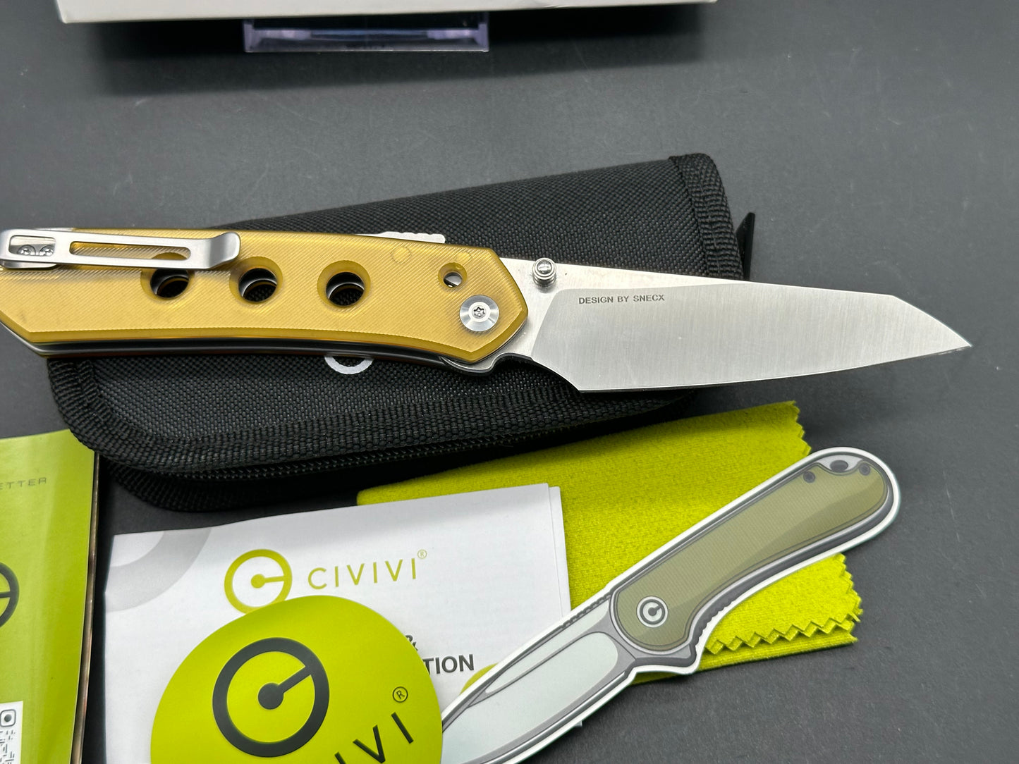 CIVIVI VISION FG POLISHED ULTEM HANDLE NITRO-V REVERSE TANTO