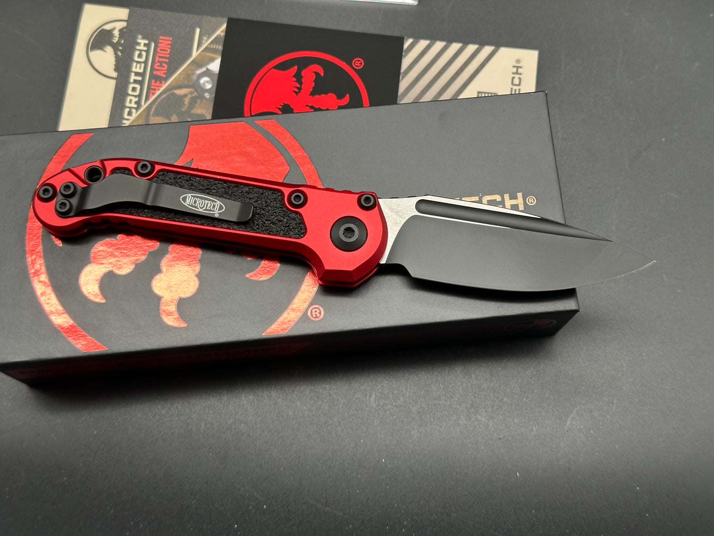 Microtech LUDT Gen III S/E Automatic Knife Red (3.5" Black) 1135-1RD