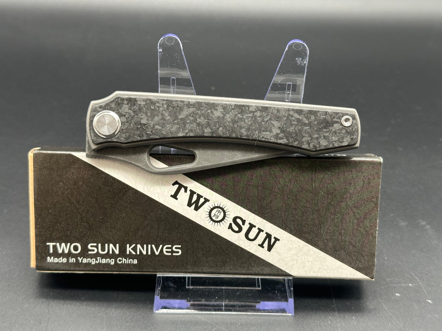 TWOSUN TS136 STINGRAY BLACK MARBLED CARBON FIBER HANDLE M390