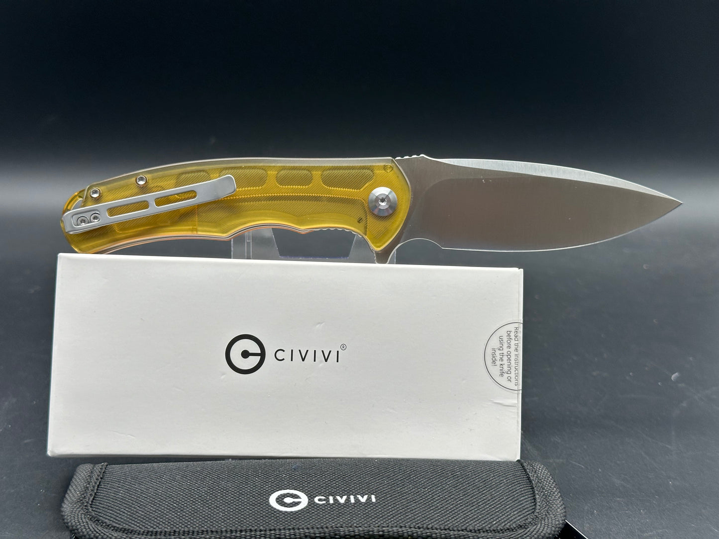 CIVIVI PRAXIS POLISHED ULTEM FOLDING KNIFE 9CR18MOV DROP POINT