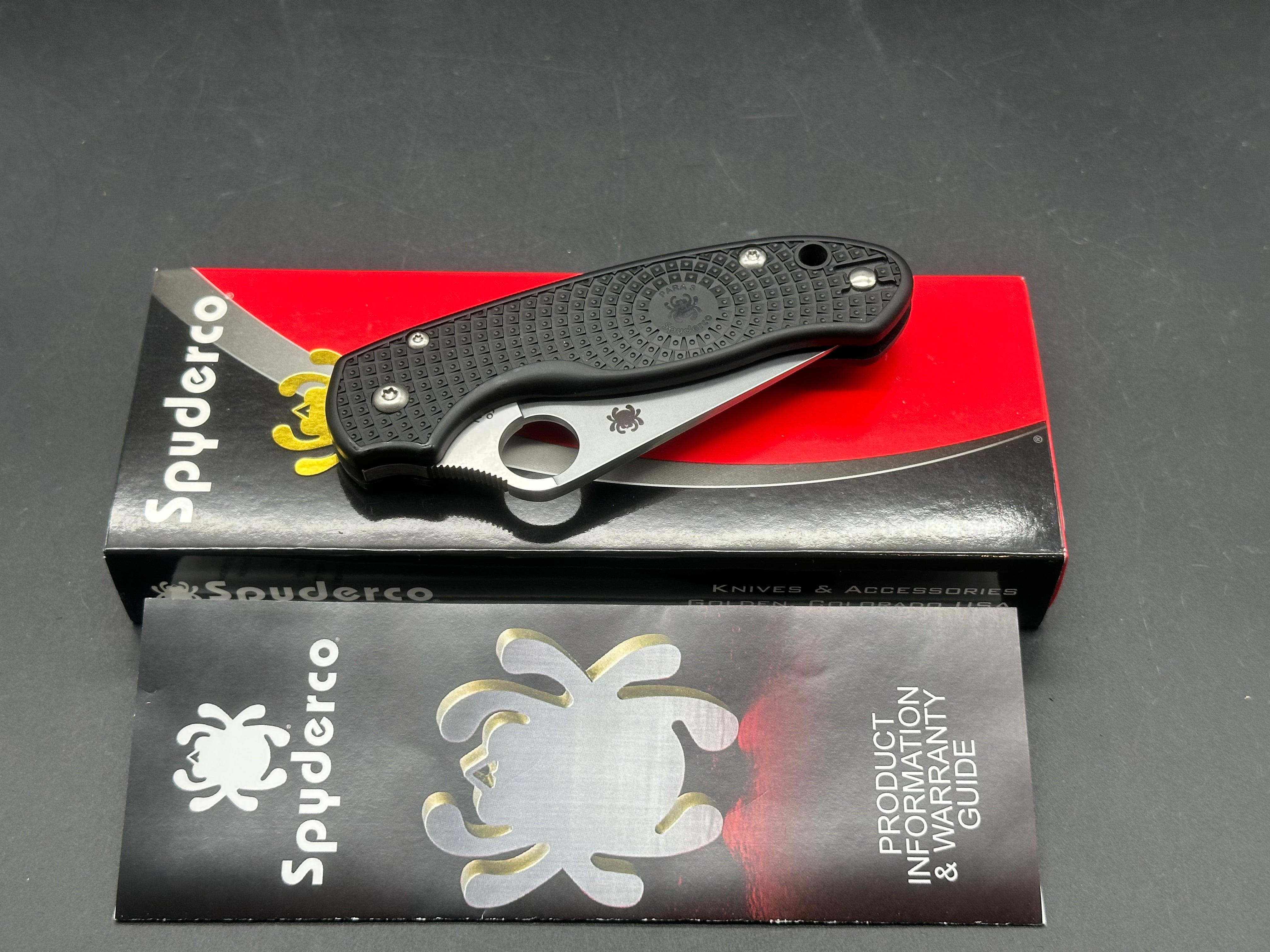 Spyderco Para 3 Lightweight 2.93" CTS BD1N Stonewash Blade with Black FRN Handle