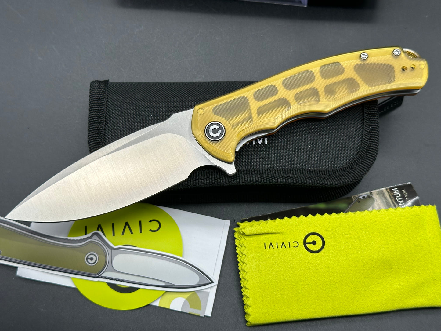 CIVIVI PRAXIS POLISHED ULTEM FOLDING KNIFE 9CR18MOV DROP POINT