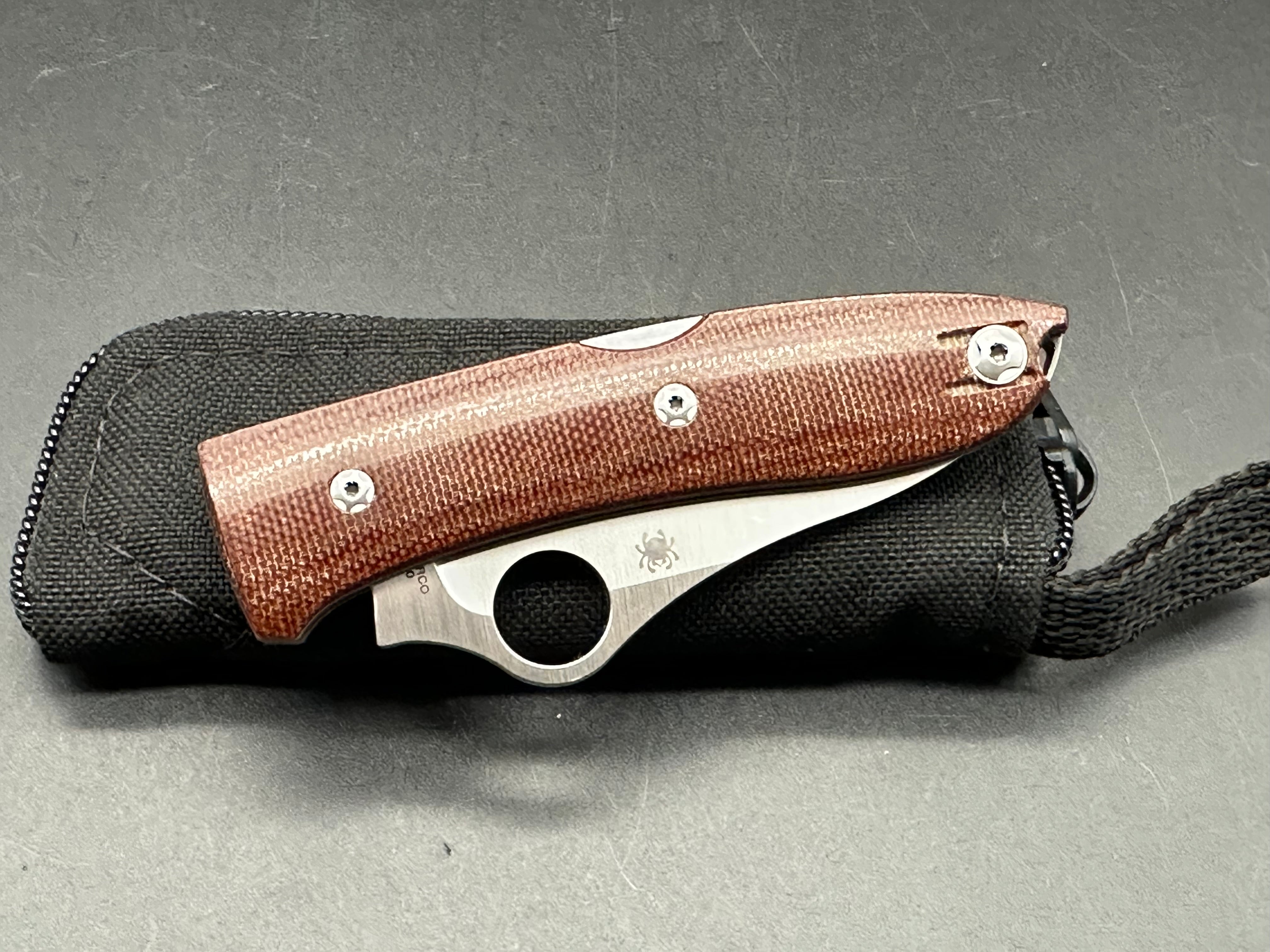 Spyderco SpyOpera Lockback Knife Brown Canvas Micarta