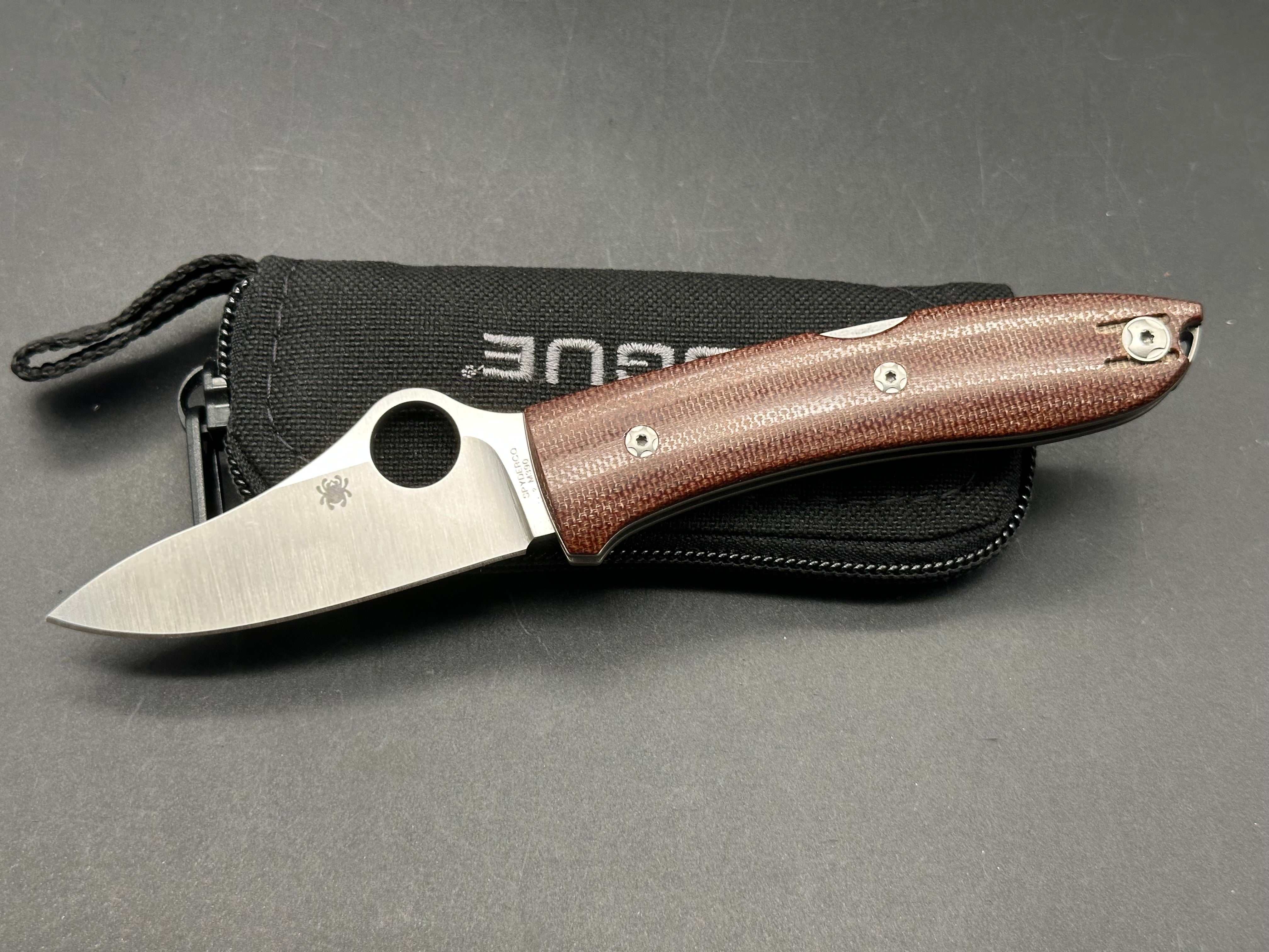 Spyderco SpyOpera Lockback Knife Brown Canvas Micarta