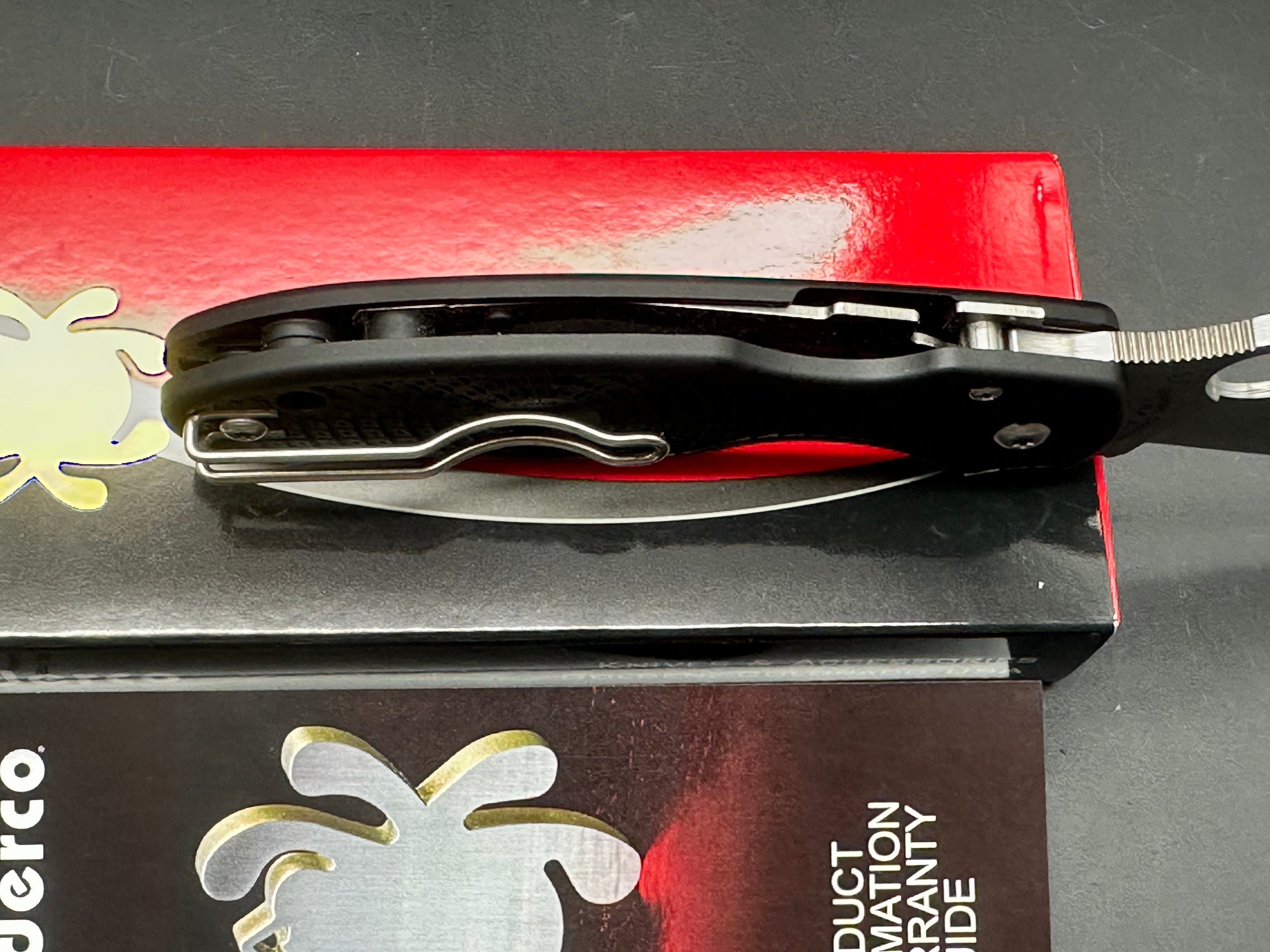 Spyderco Para 3 Lightweight 2.93" CTS BD1N Stonewash Blade with Black FRN Handle