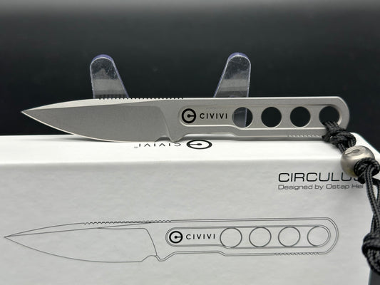 CIVIVI CIRCULUS FIXED BLADE KNIFE STONEWASH 10CR15COMOV HANDLE/BLADE PLAIN EDGE