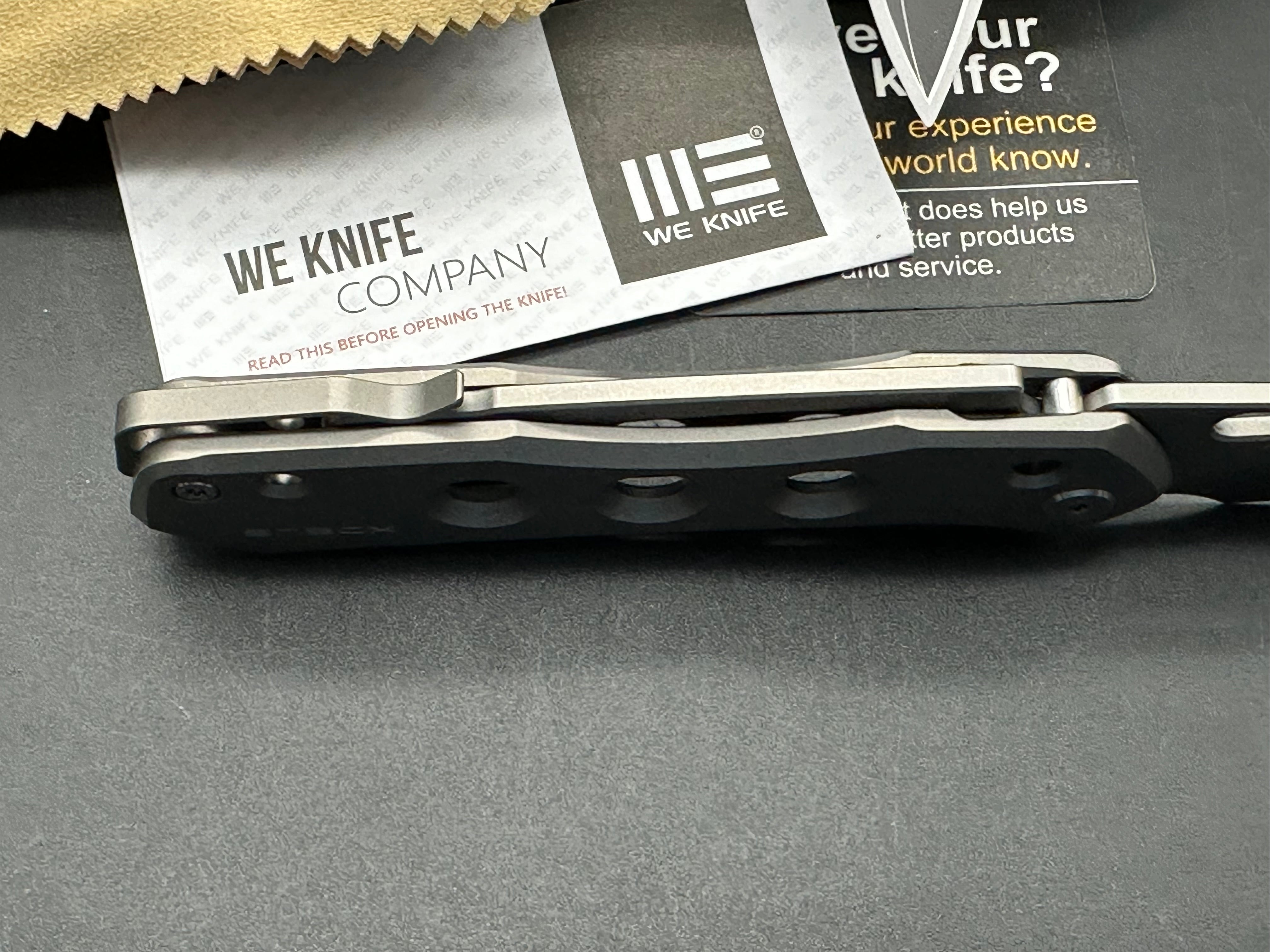 WE VISION R FOLDING KNIFE GRAY TITANIUM HANDLE 20CV REVERSE TANTO PLAIN EDGE