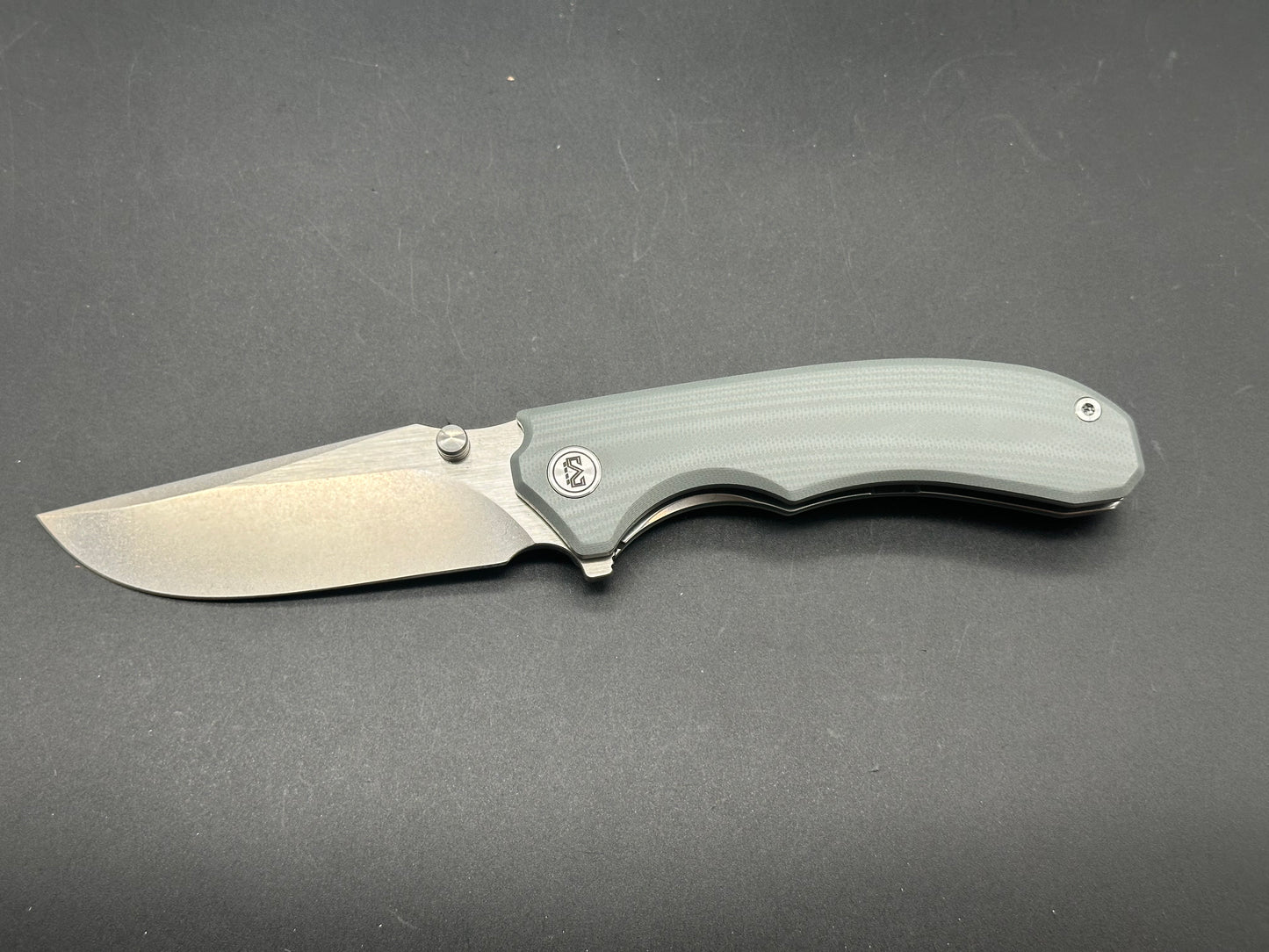 MIGURON CENTURION POCKET KNIFE GRAY G10 HANDLE 14C28N STONEWASHED BLADE MGR-812-DG