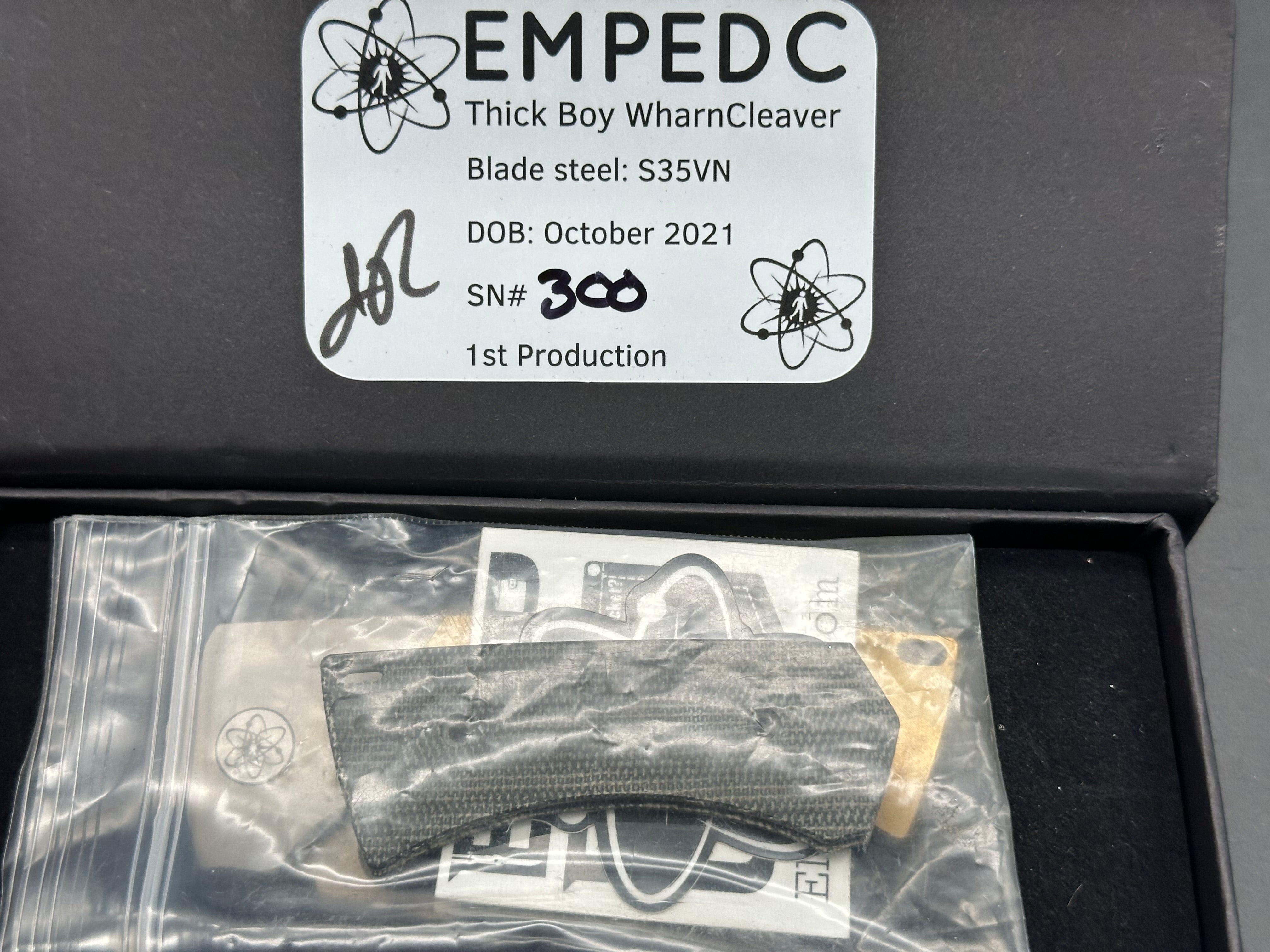 EMPEDC thickboy brass scales with extra black micarta scales