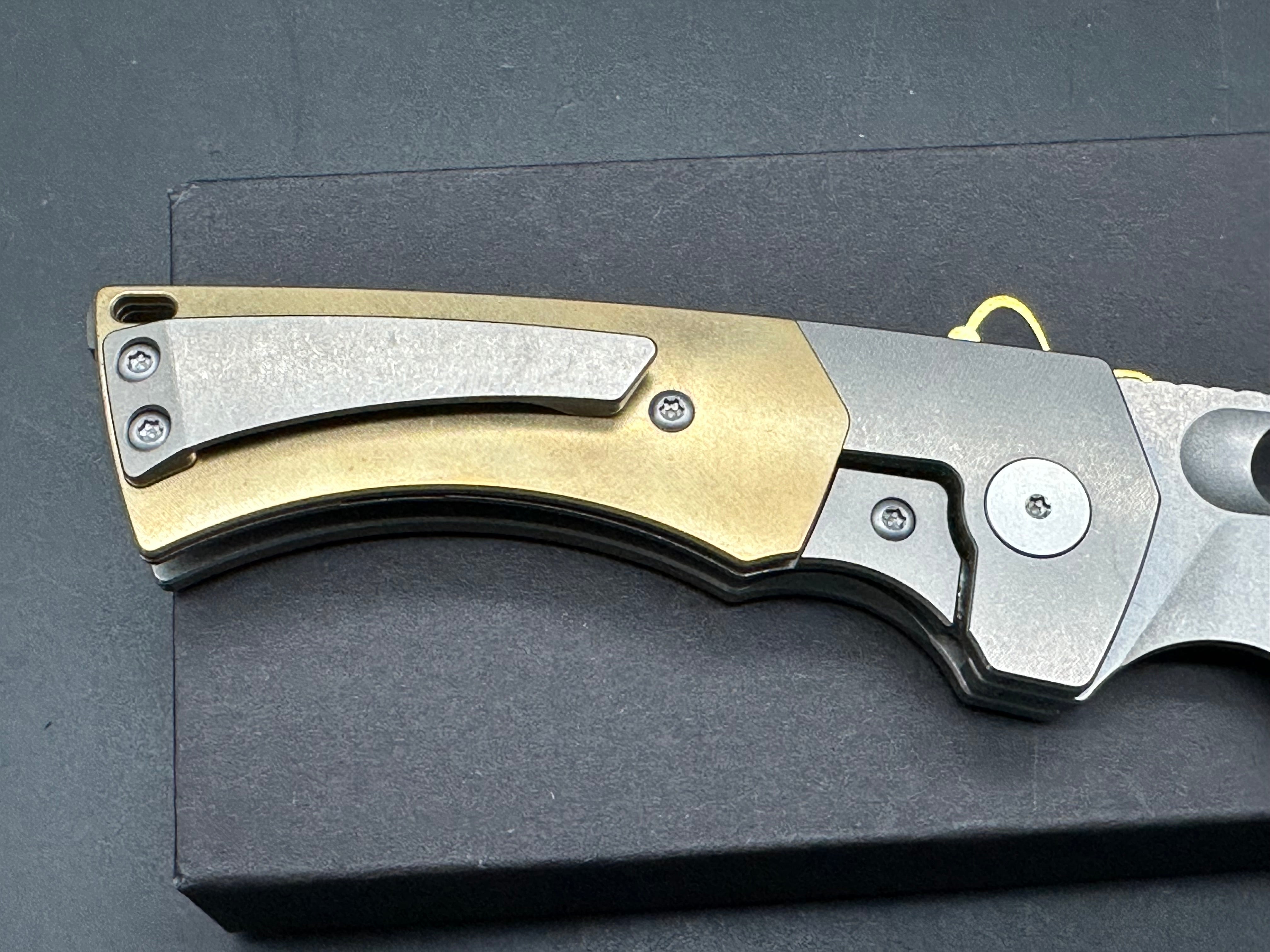 EMPEDC thickboy brass scales with extra black micarta scales