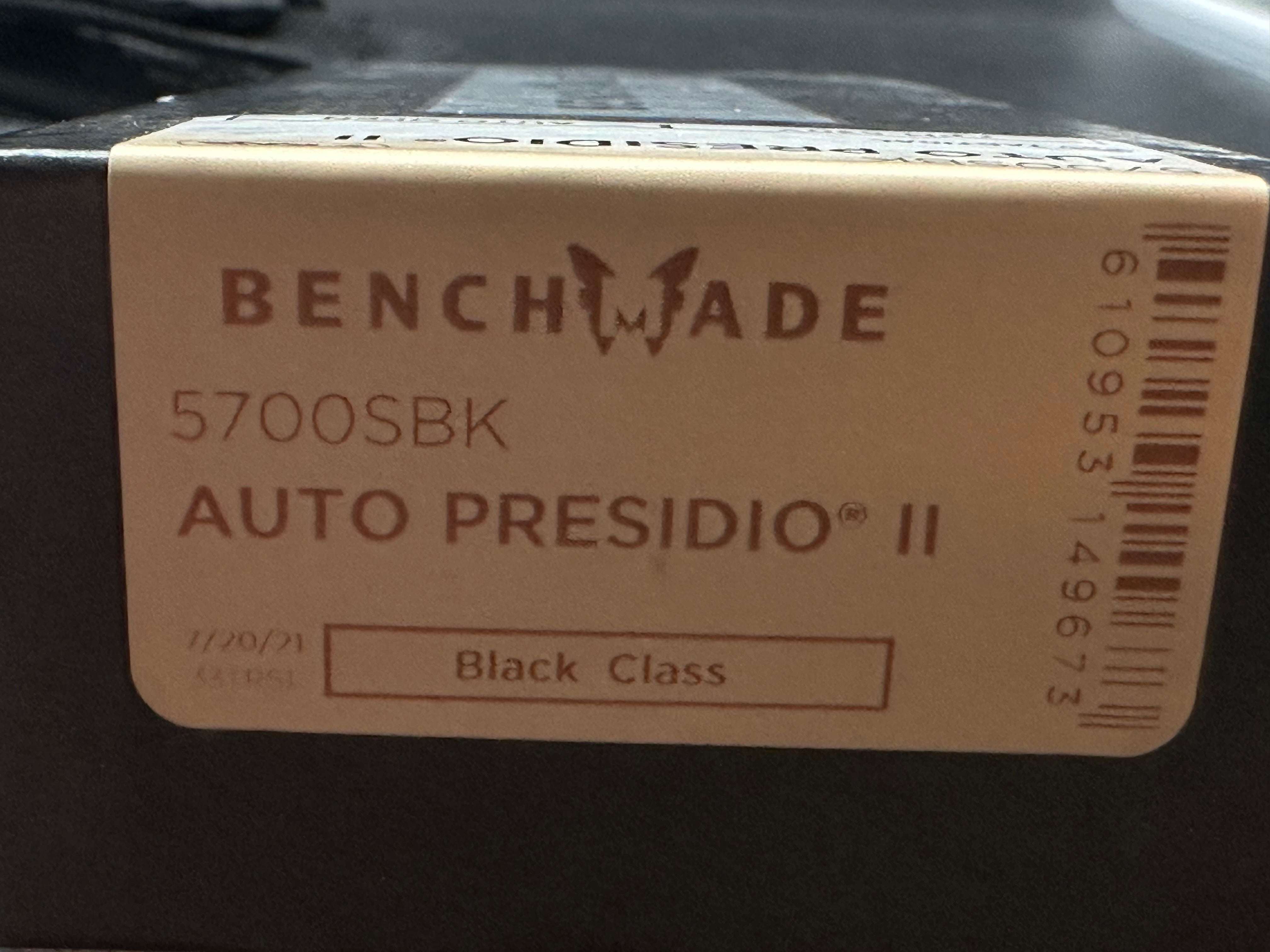 Benchmade 5700SBK Auto Presidio II Automatic Knife (3.7" Black Serr)