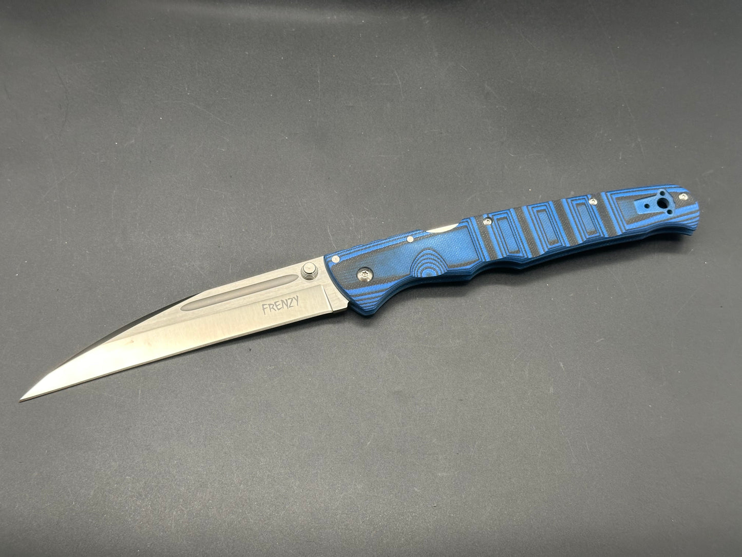 Cold Steel Frenzy II Tri-Ad Lock Knife Black/Blue G-10 (5.5" Satin) 62P2A