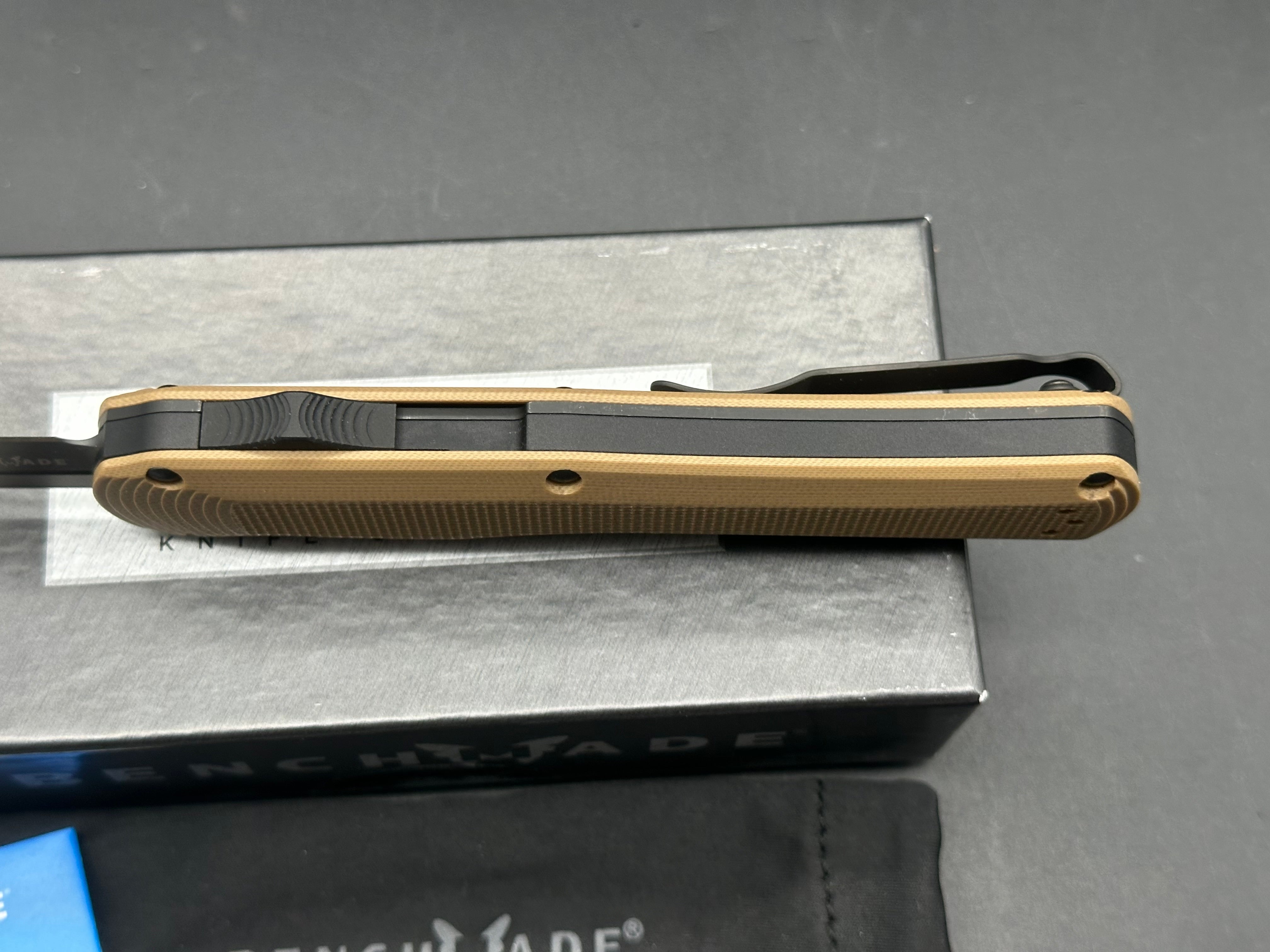 Benchmade Autocrat D/A OTF Automatic Knife Tan G-10 (3.71" Black)
