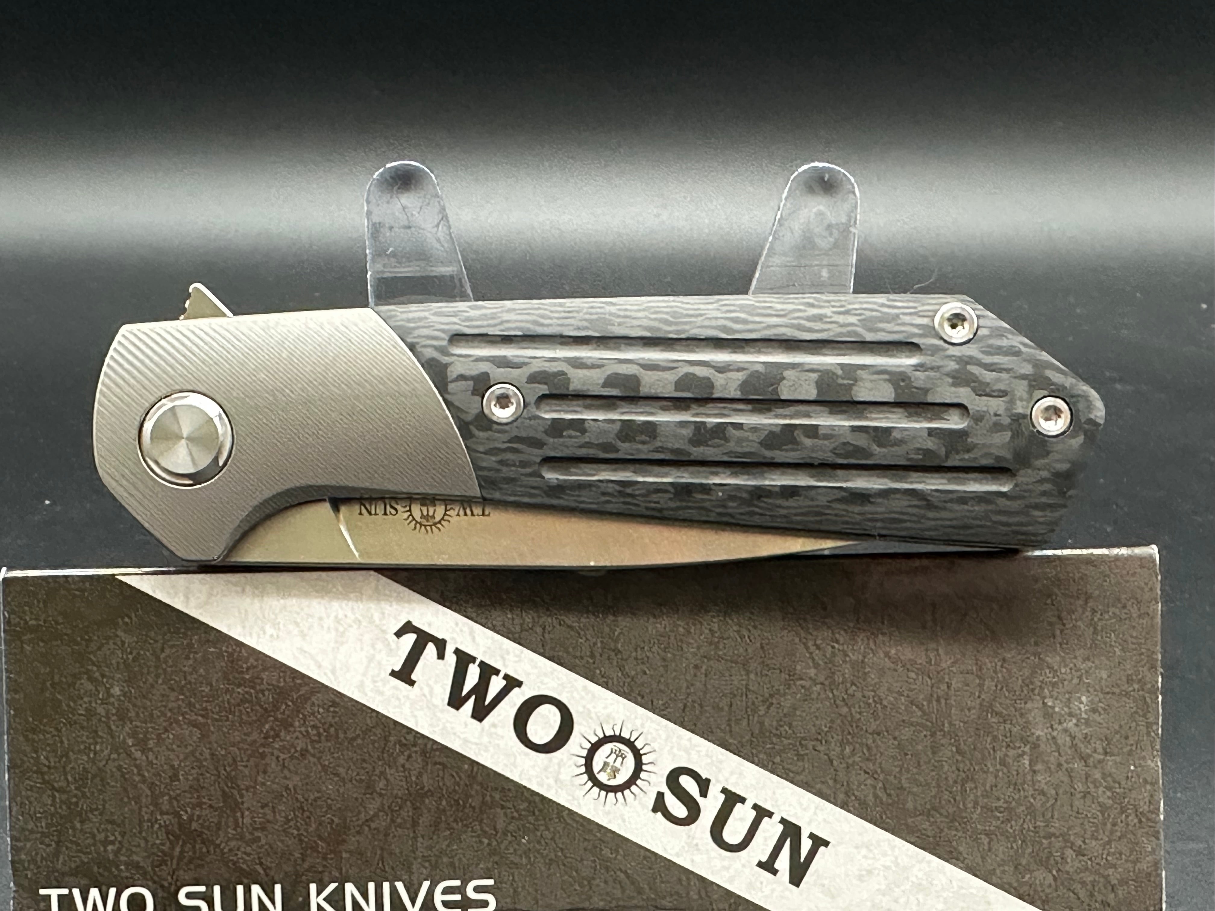 TWOSUN TS223 BLACK TITANIUM CARBON FIBER HANDLE M390