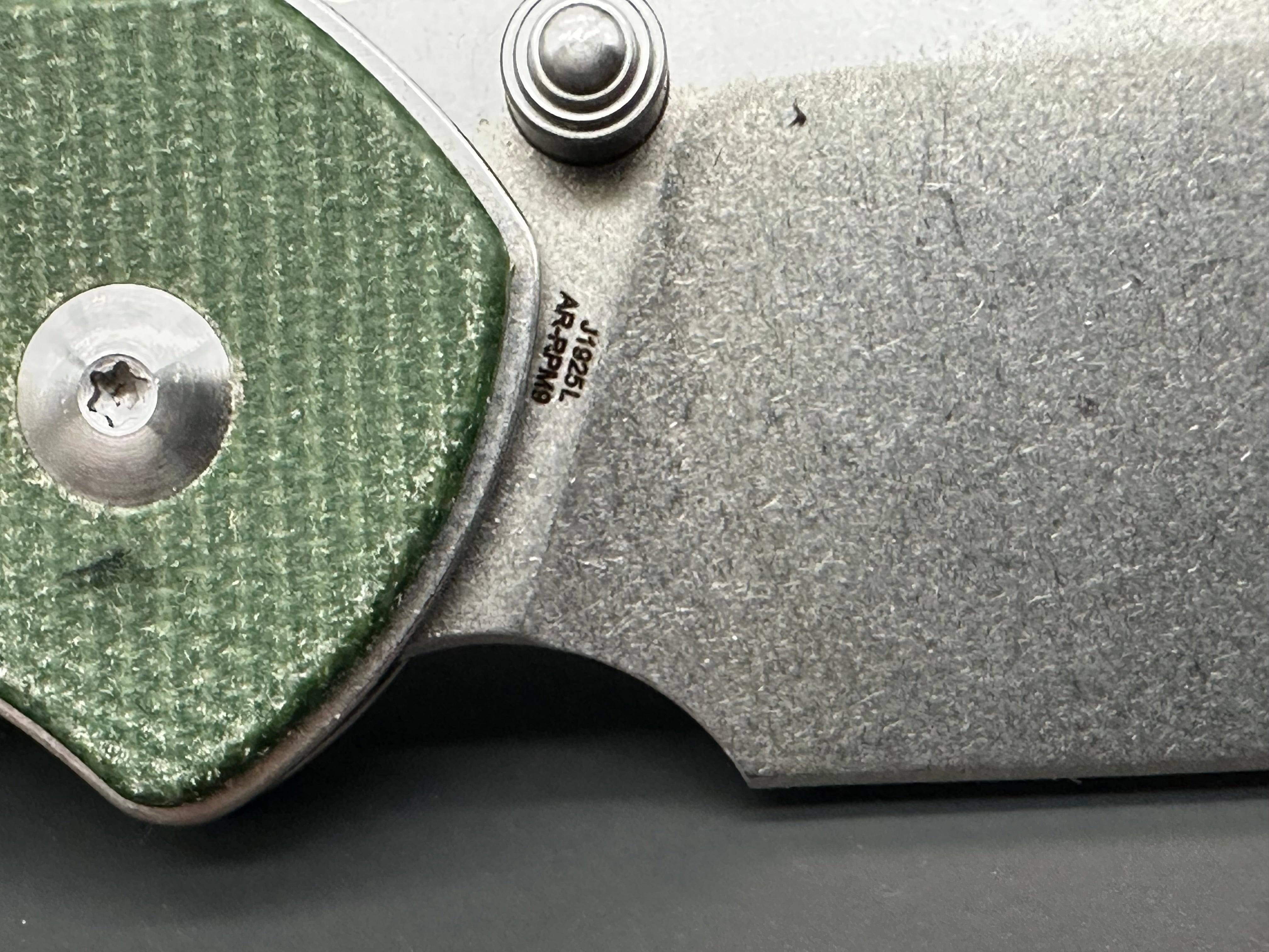 CJRB Large Pyrite Green micarta scales