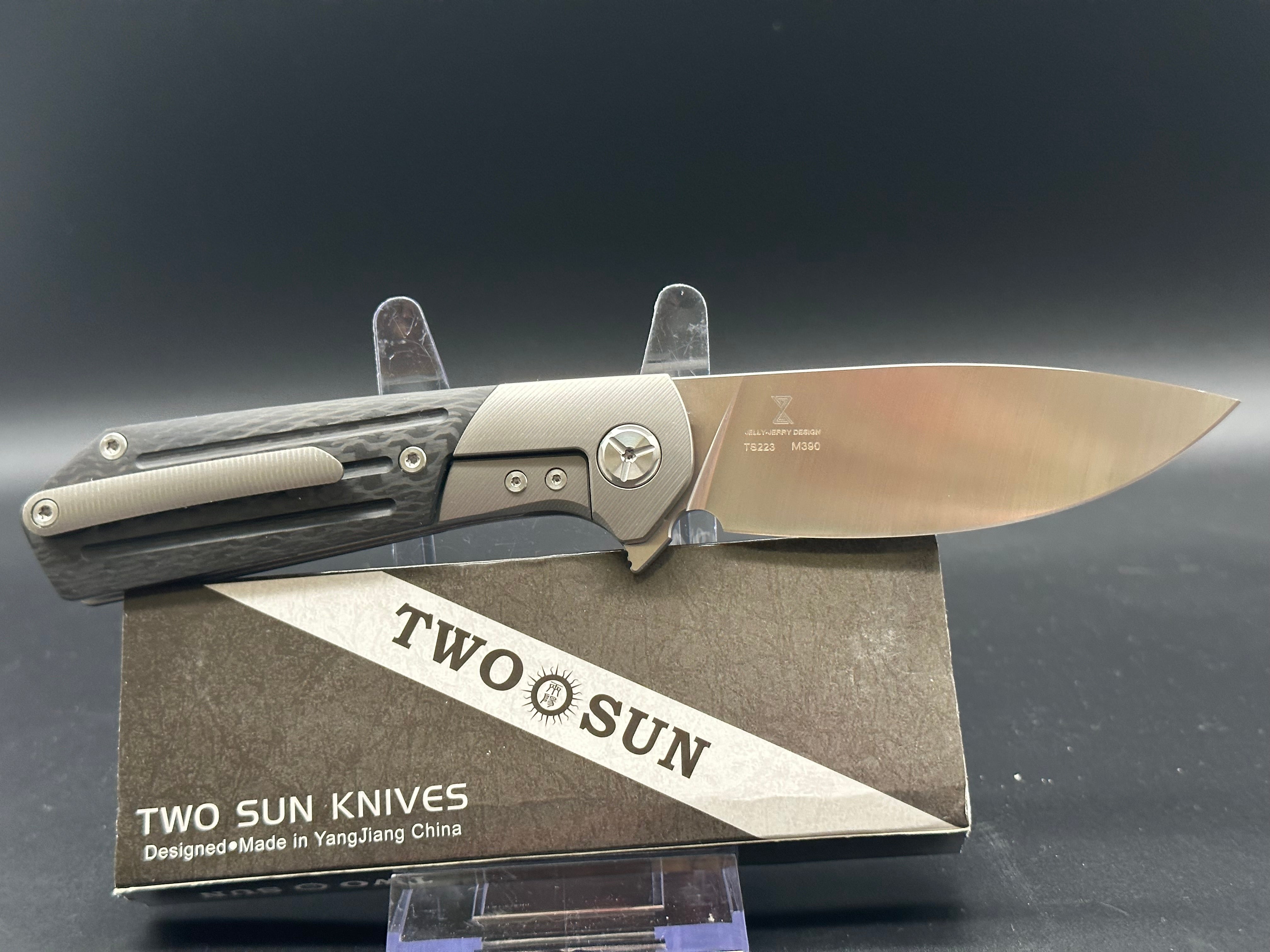 TWOSUN TS223 BLACK TITANIUM CARBON FIBER HANDLE M390