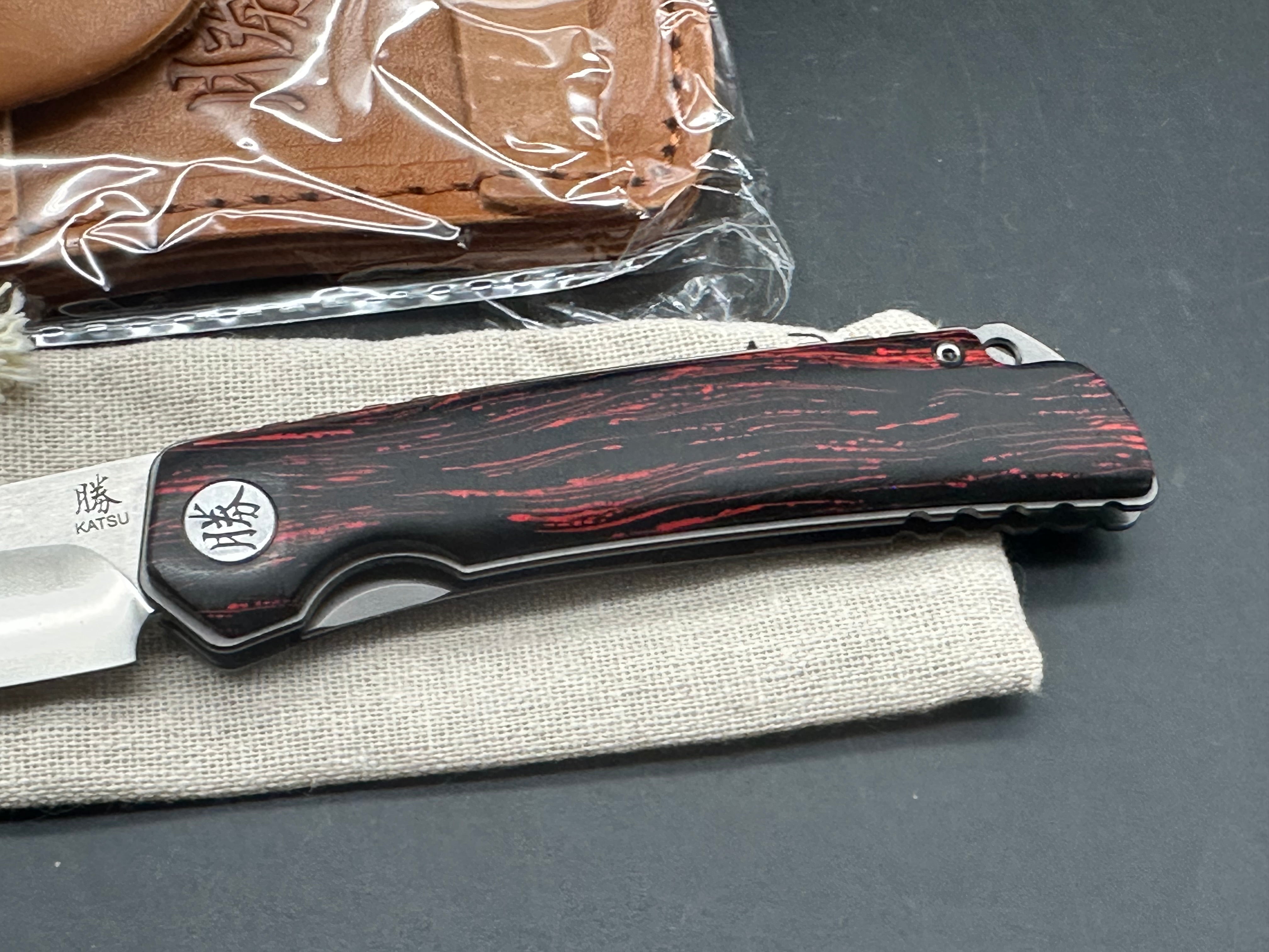 KATSU GK01, G10 Handle & D2 Steel Blade, Leather Sheath
