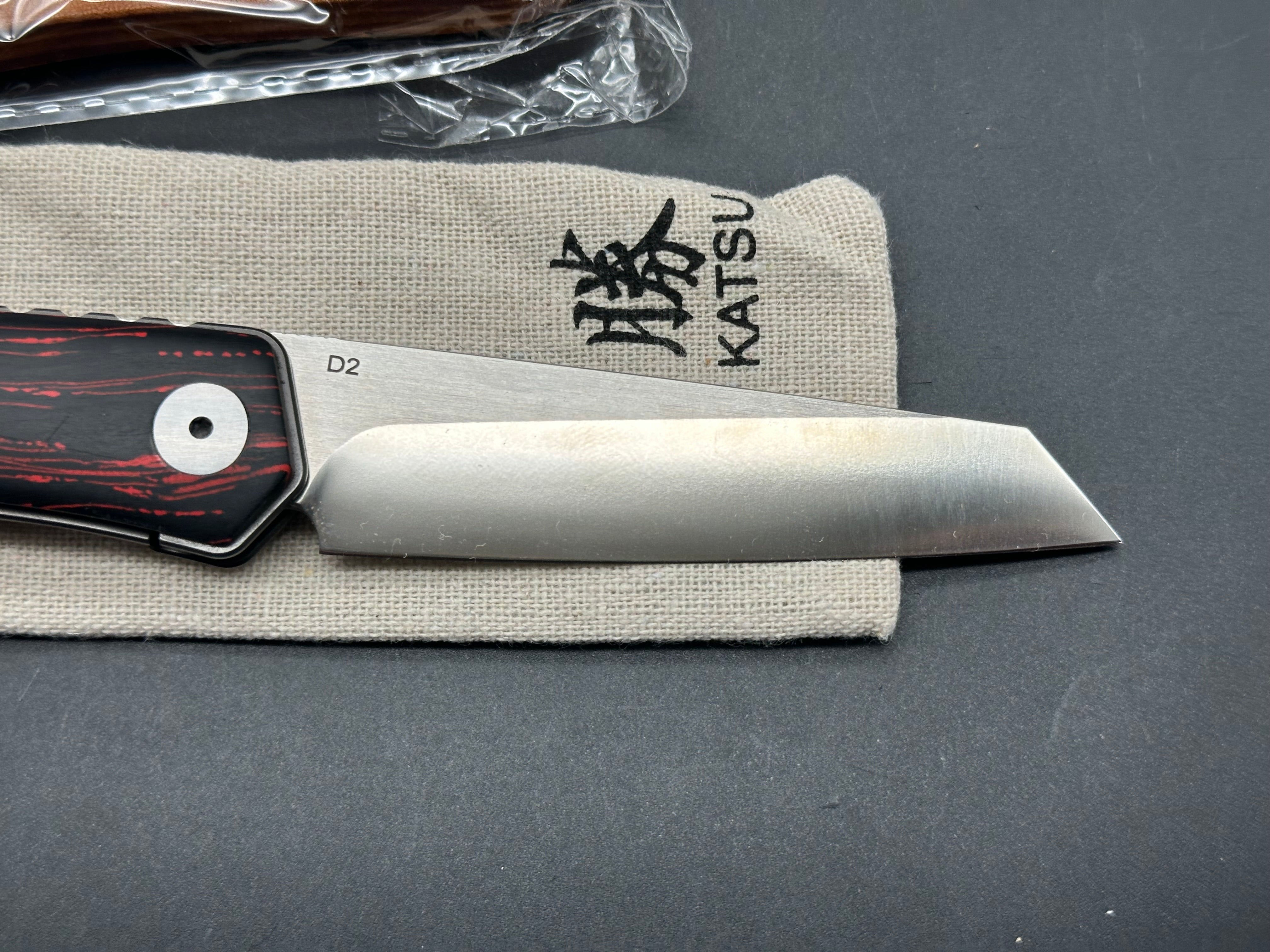 KATSU GK01, G10 Handle & D2 Steel Blade, Leather Sheath