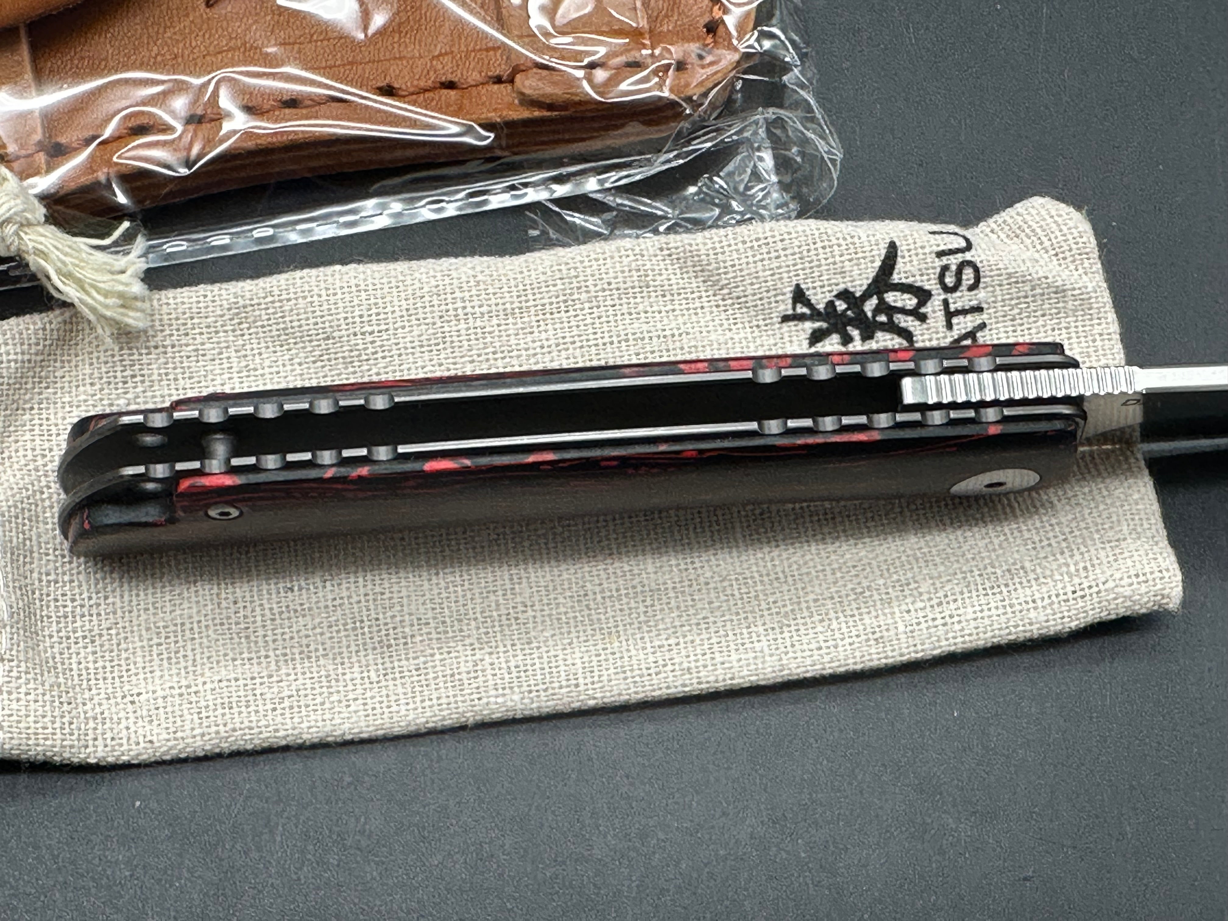 KATSU GK01, G10 Handle & D2 Steel Blade, Leather Sheath