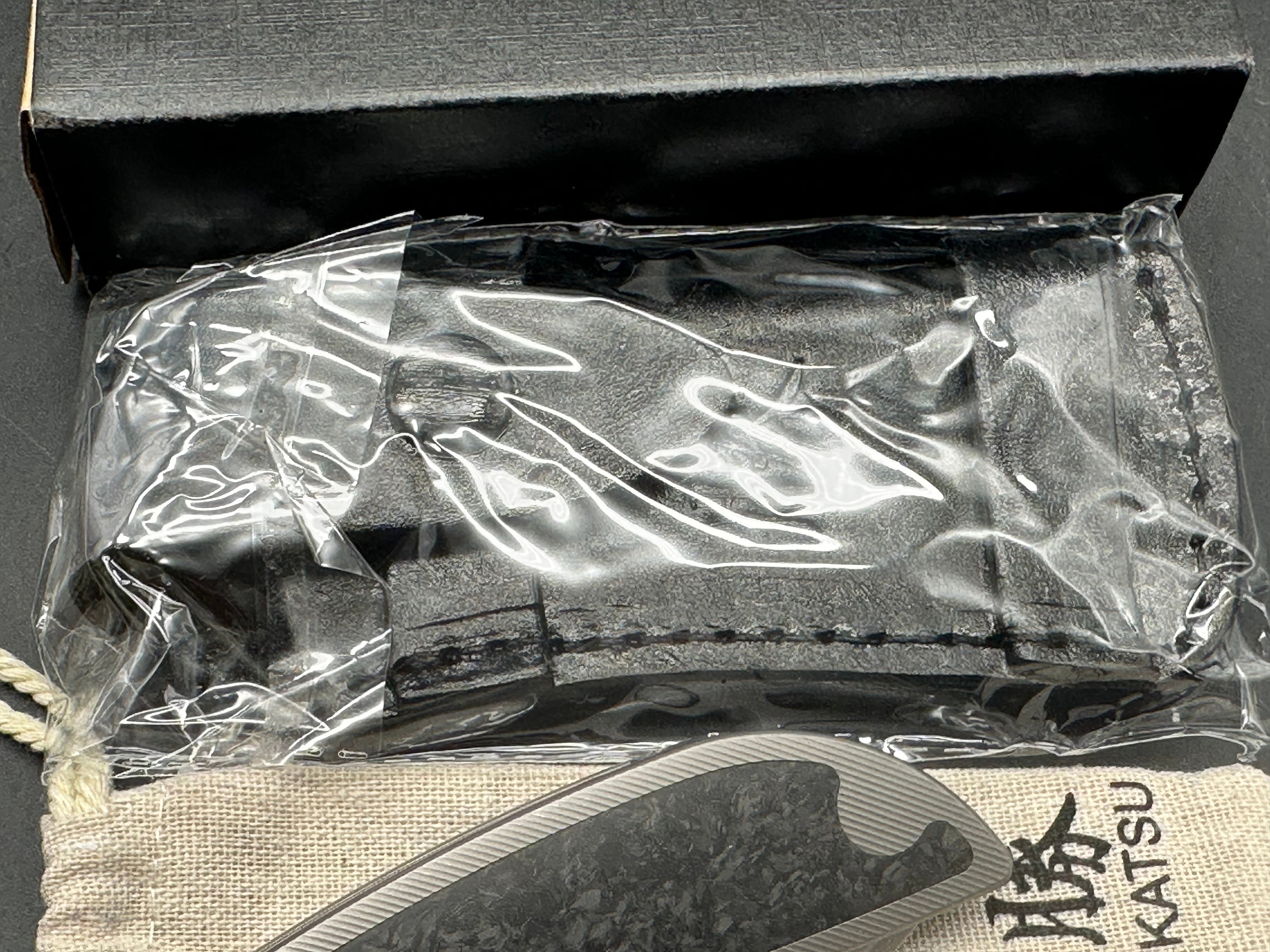 KATSU TK01, CPM S35VN Blade, Titanium & Carbon Fiber Handle, Leather Sheath