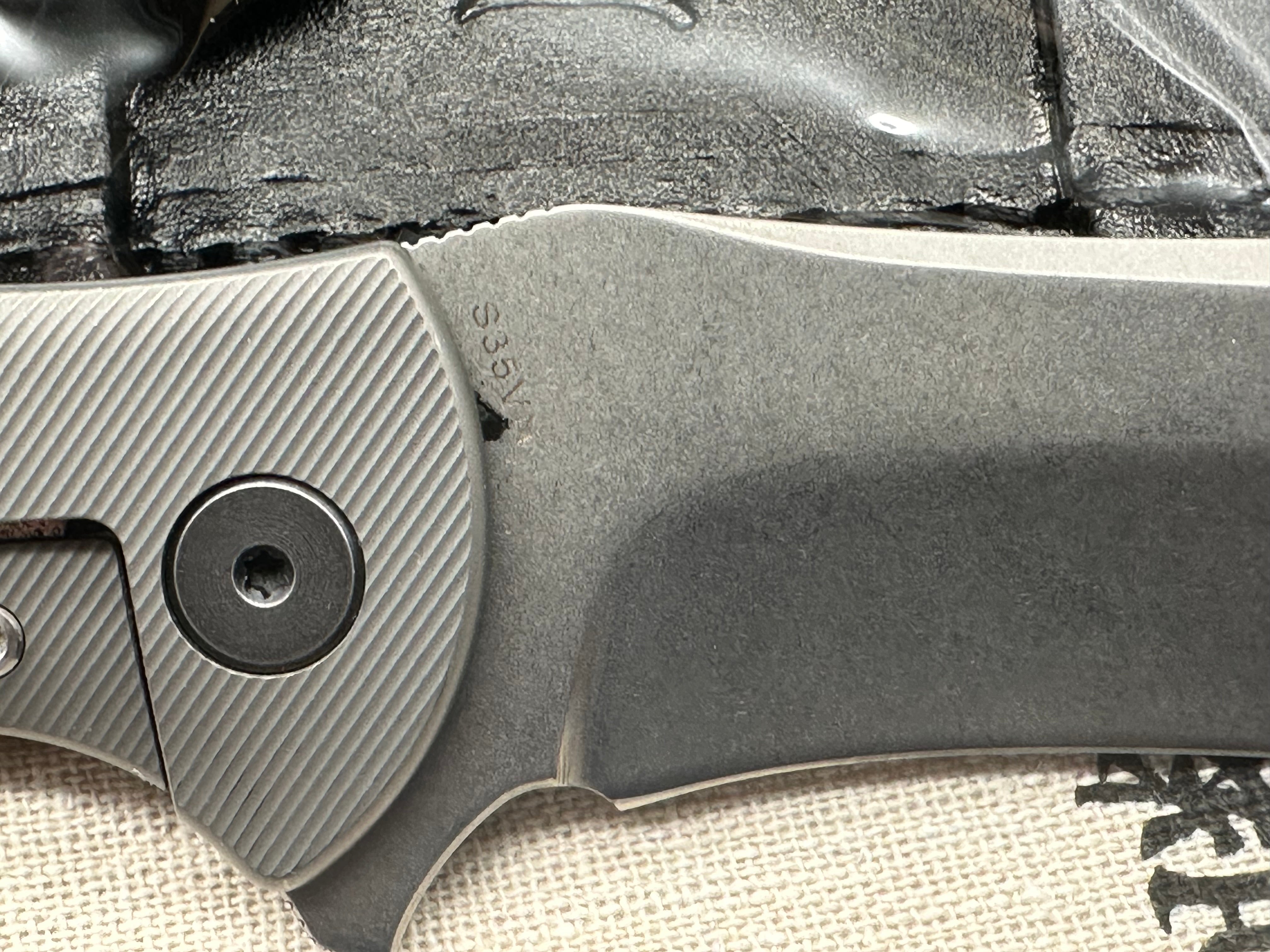 KATSU TK01, CPM S35VN Blade, Titanium & Carbon Fiber Handle, Leather Sheath