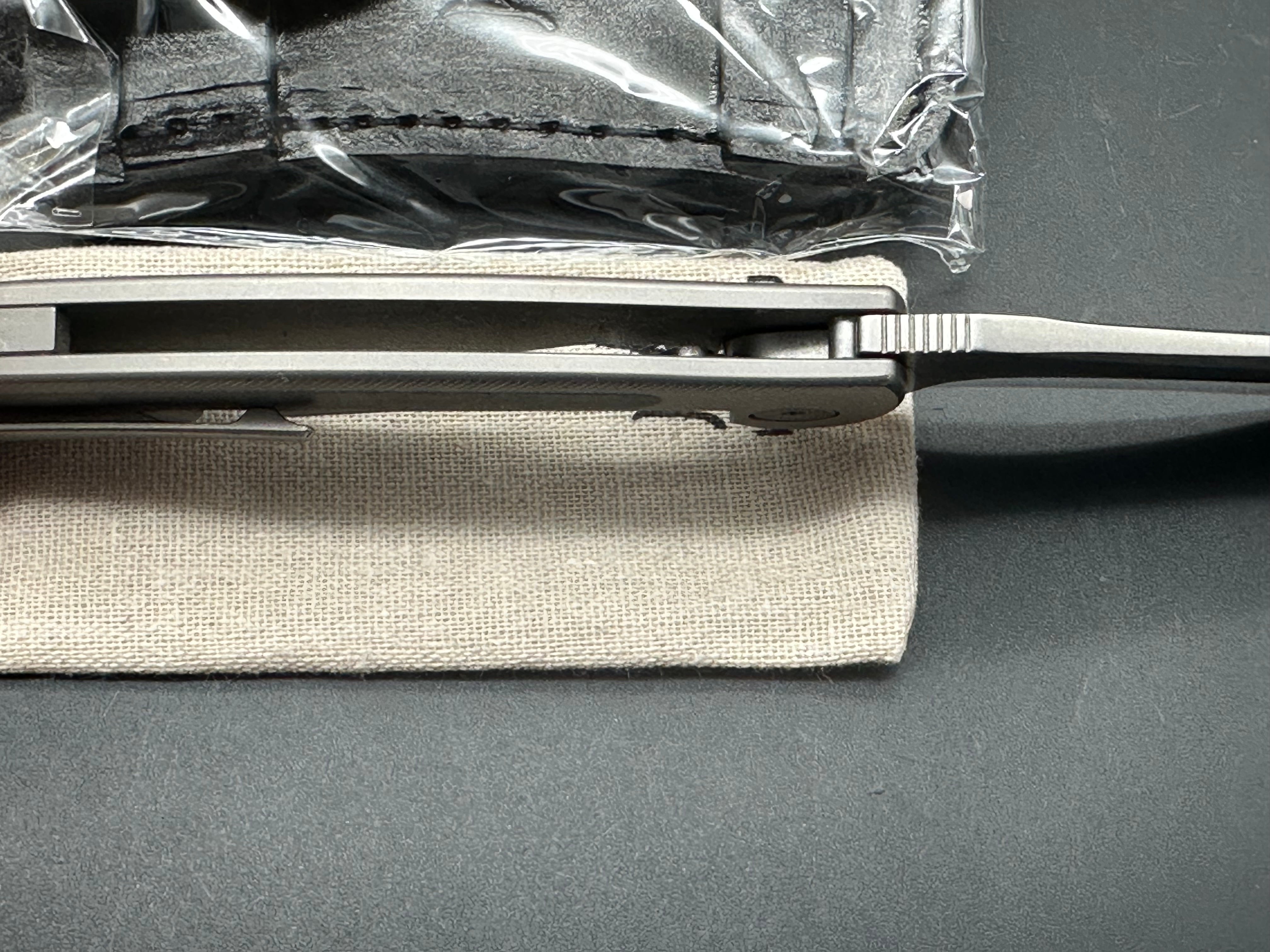 KATSU TK01, CPM S35VN Blade, Titanium & Carbon Fiber Handle, Leather Sheath